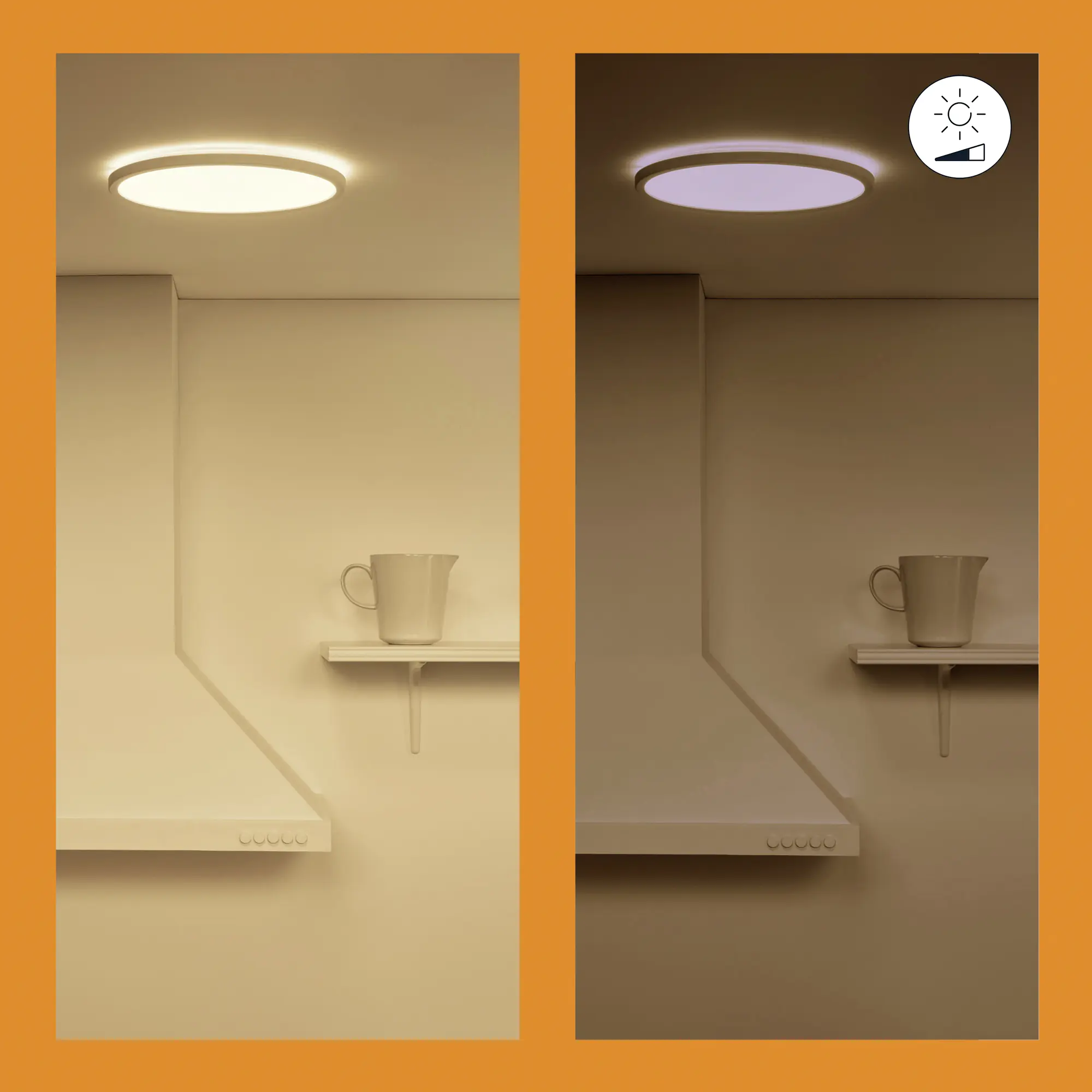 WIZ LED-Deckenleuchte SuperSlim 43 x 2 cm 22W warmweiß bis kaltweiß smart weiß