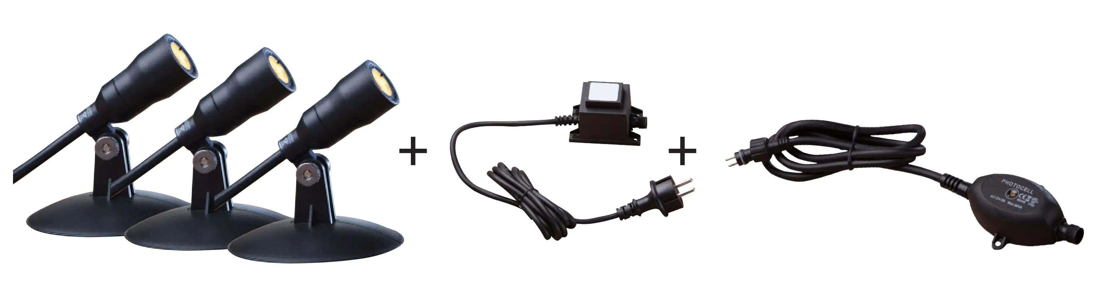 Heissner SMART LIGHT Starter-Set 3 Spots + Dämmerungssensor + Transformator