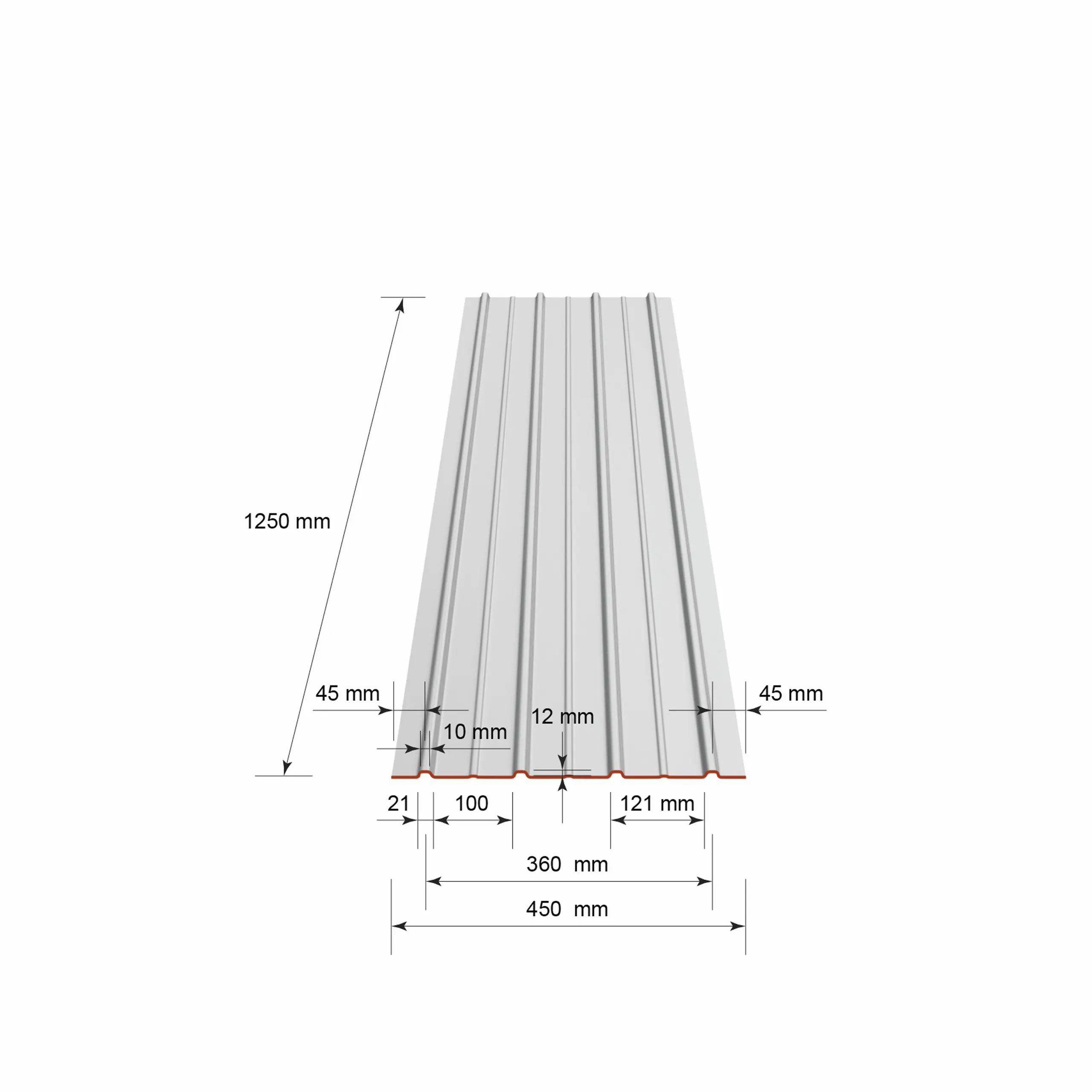 SMART Cover Set H12 Plus Trapez-Abdeckblech inkl. Schrauben Rot RAL 3011 12 Stück