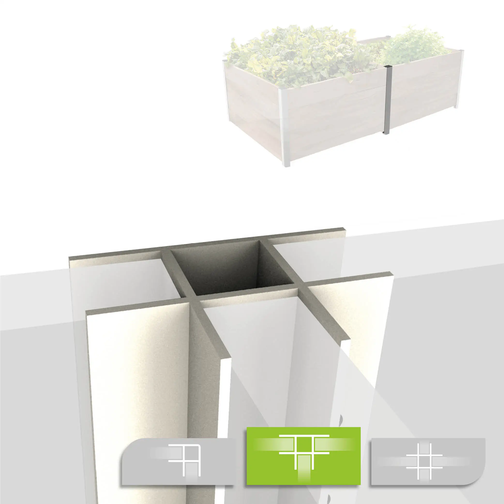 Biogreen Aluminium T-Profil für ErnteMAXX Hochbeet 325 mm
