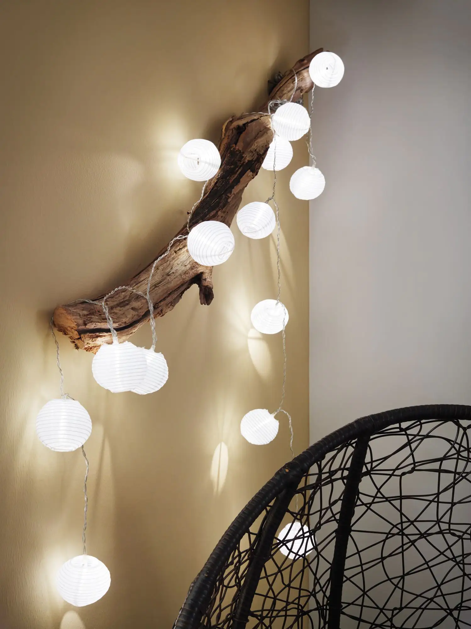 Paulmann LED Akku-Lichterkette Lampion weiß warmweiß 7 Lampions