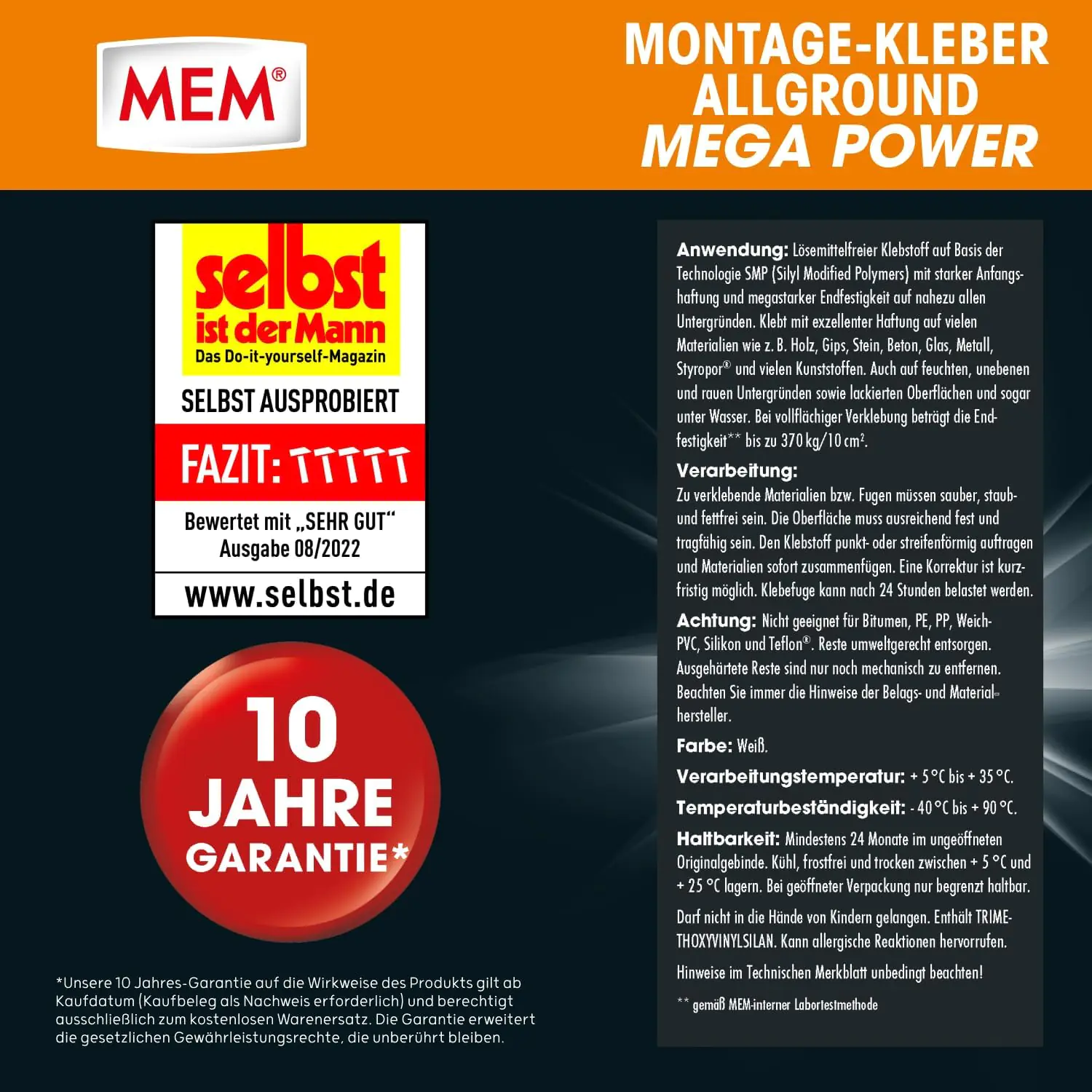 MEM Montagekleber Mega Power 2x 450 g
