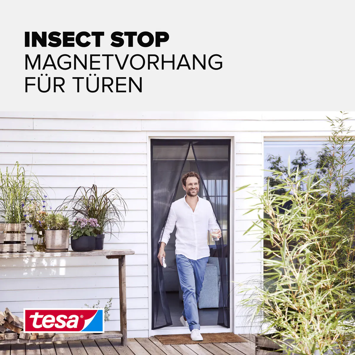 tesa Fliegengitter Magnetvorhang 100 x 220 cm anthrazit