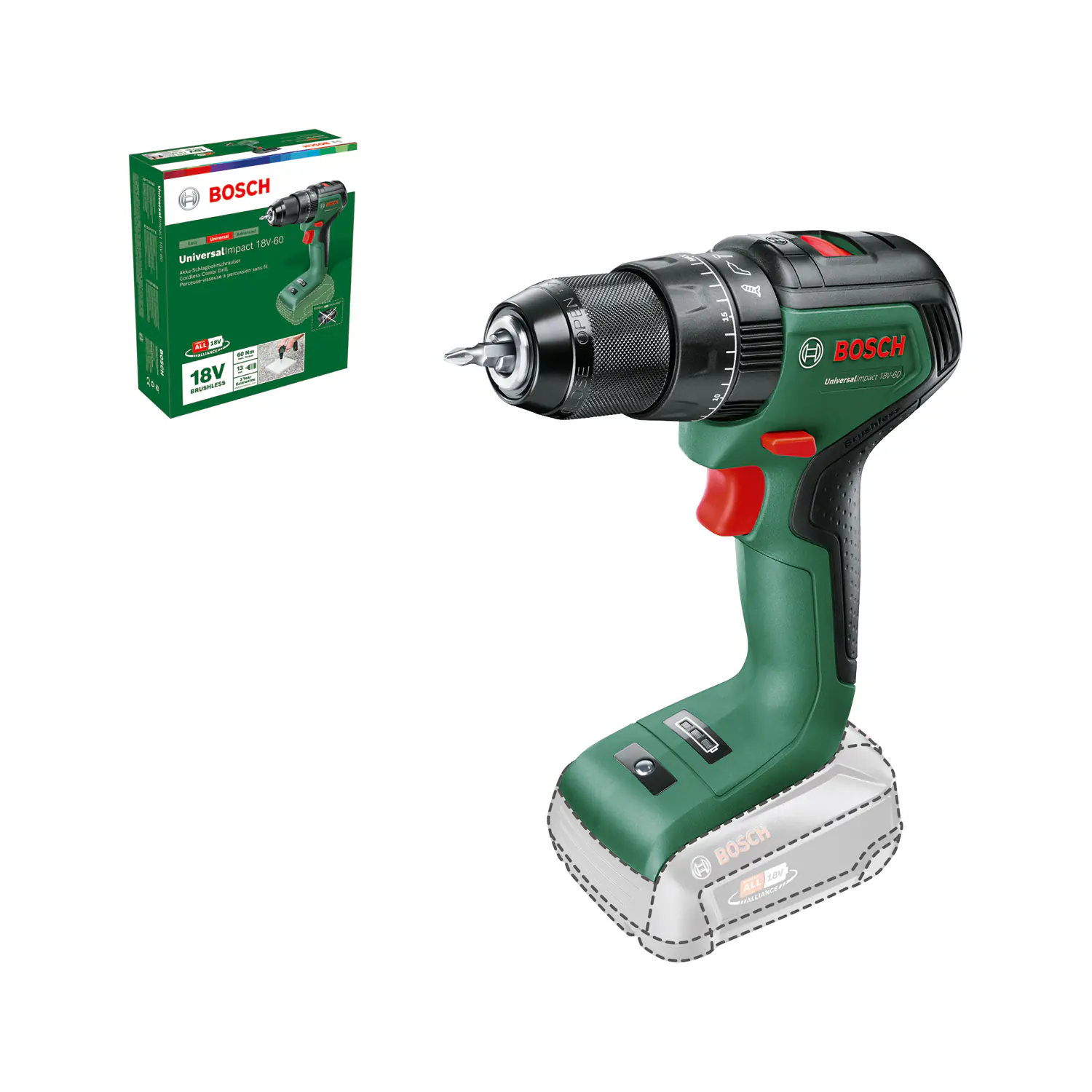 Bosch Akku-Schlagbohrmaschine UniversalImpact 18V-60 Solo