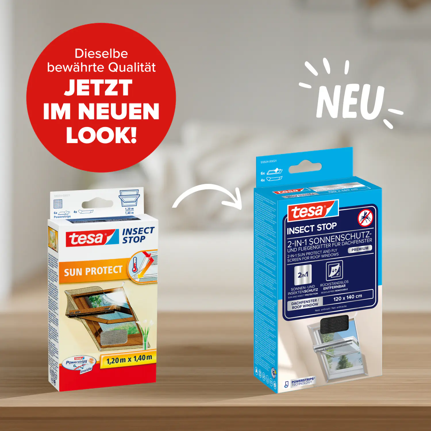 tesa Insektenschutz-Dachfenster SUN PROTECT 120 x 140 cm anthrazit