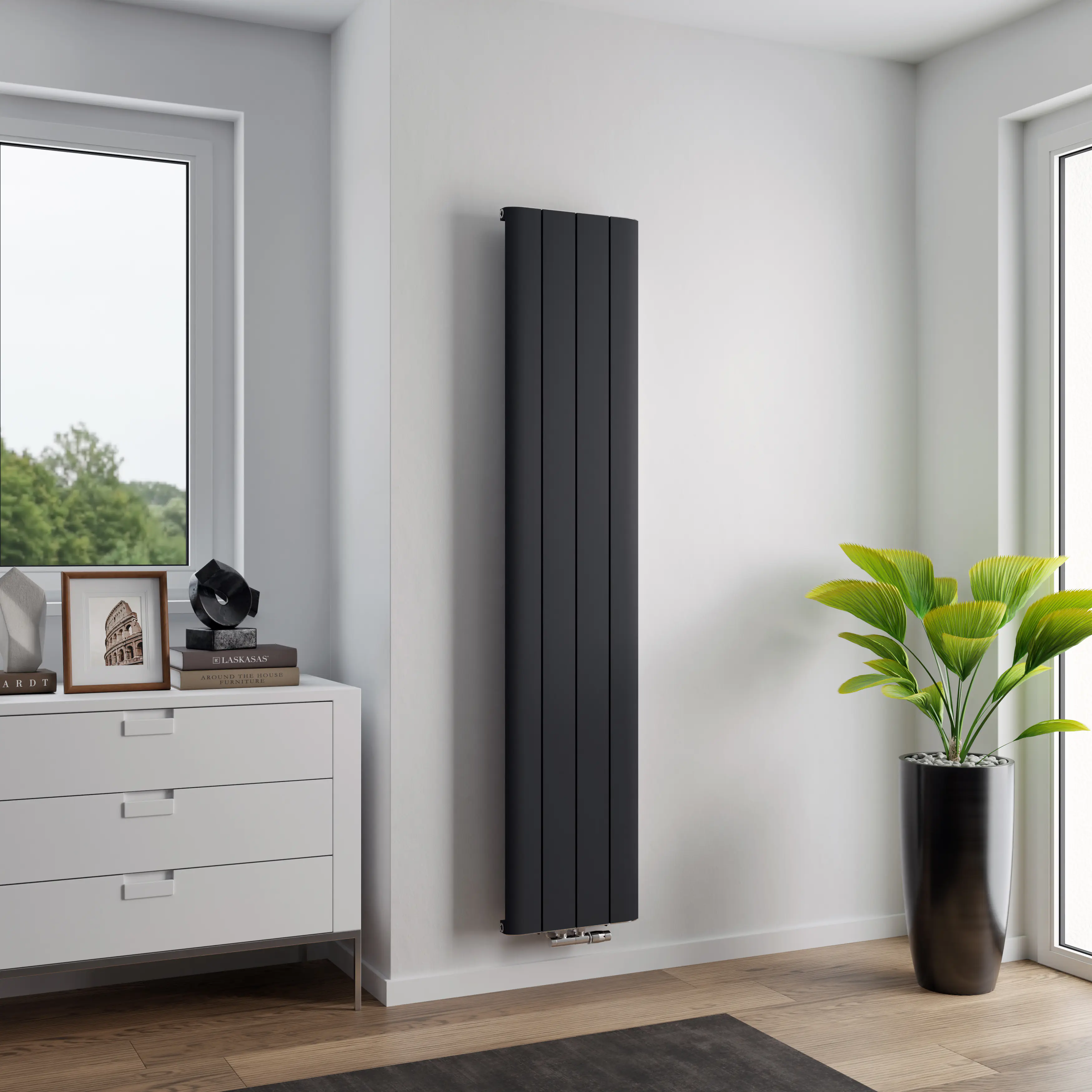 Ximax Design-Heizkörper Trigo 180 x 37,5 cm 768 Watt anthrazit Struktur