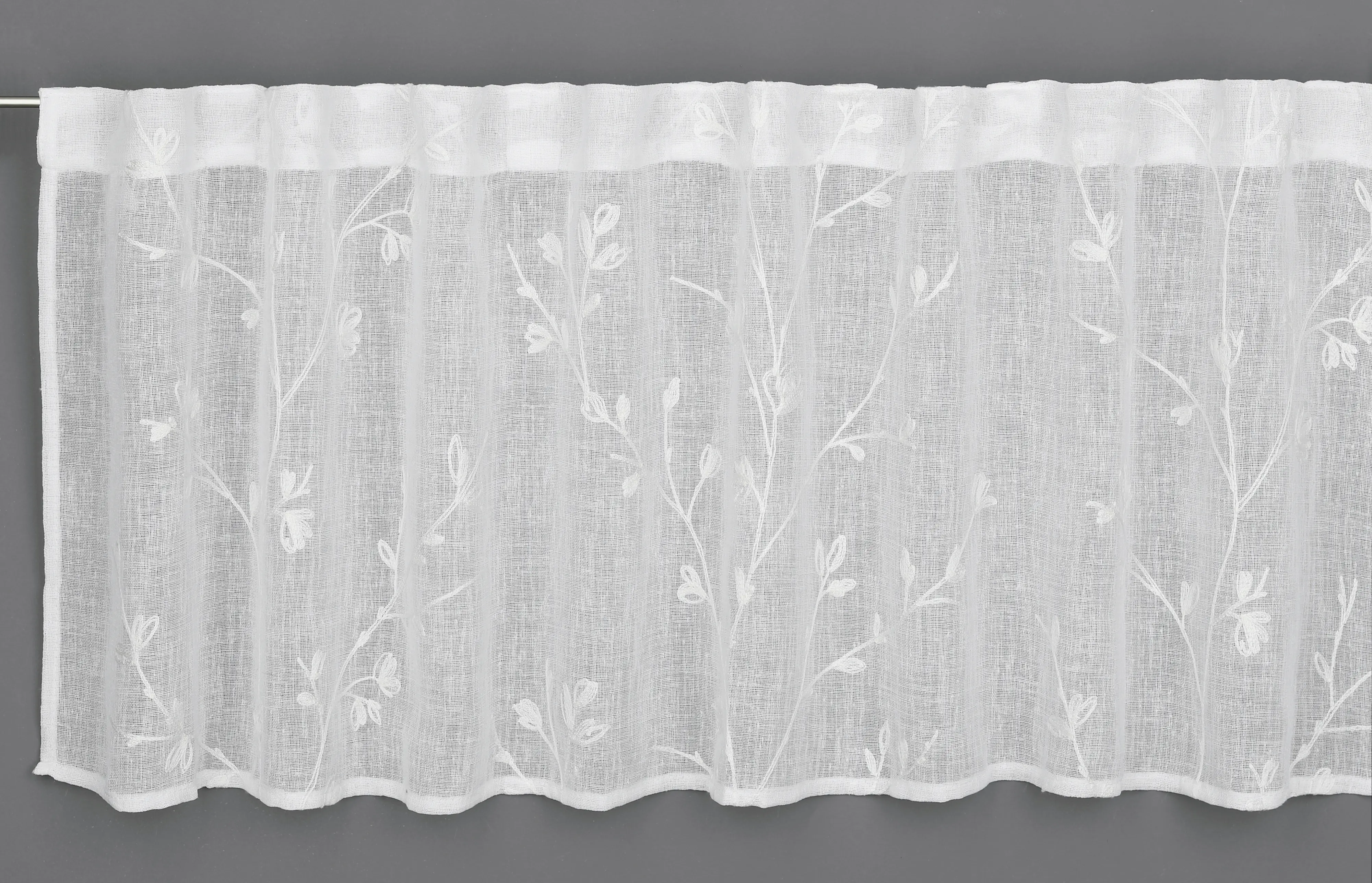 Gardinia Schlaufenpanneau mit Stickerei weiß 140 x 45 cm 