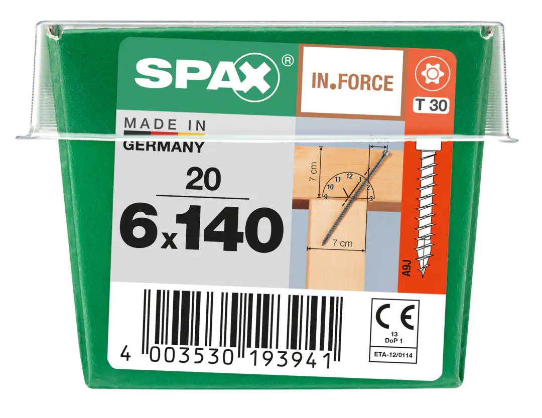 Spax Holzbauschrauben 6.0 x 140 mm TX 30 Zylinderkopf - 20 Stk.