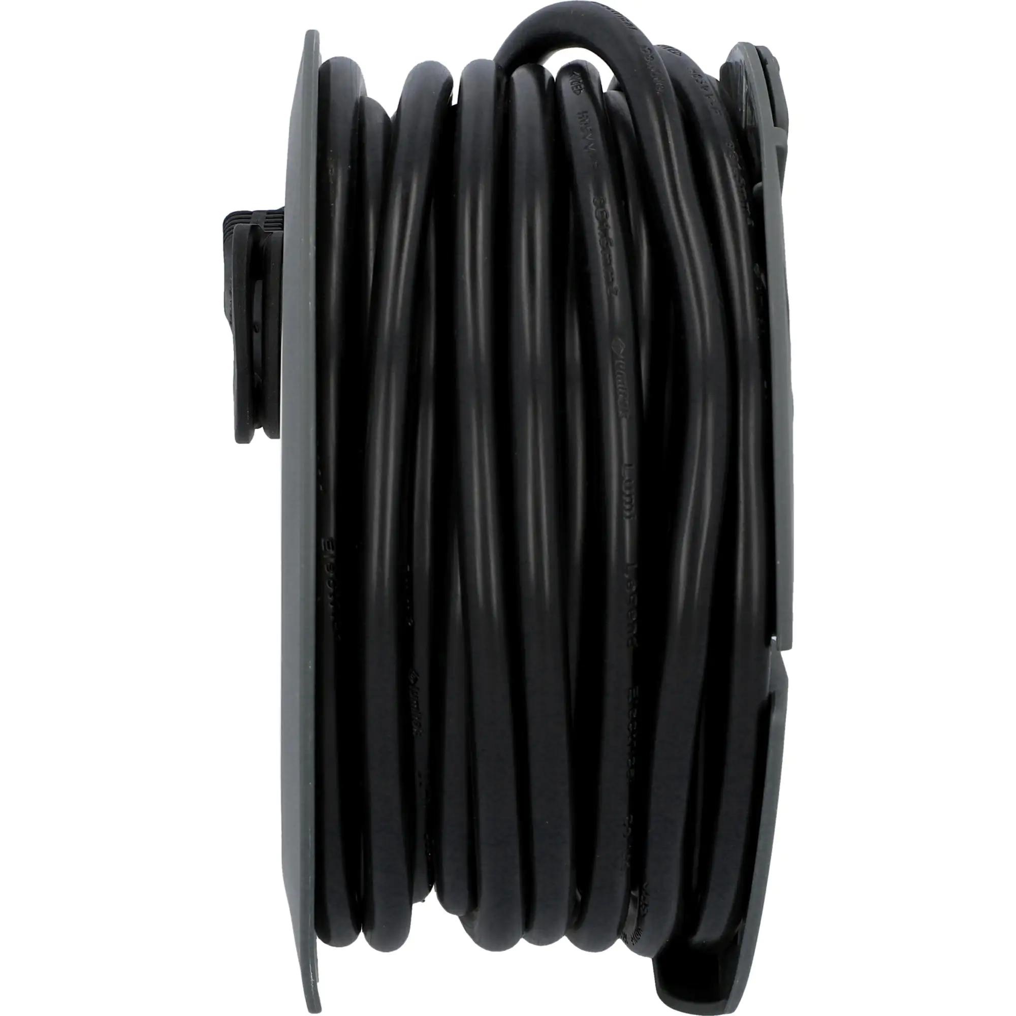 Kabeltrommel Innen 7m HO5VV-F3G1,5, schwarz, 3x Stecker
