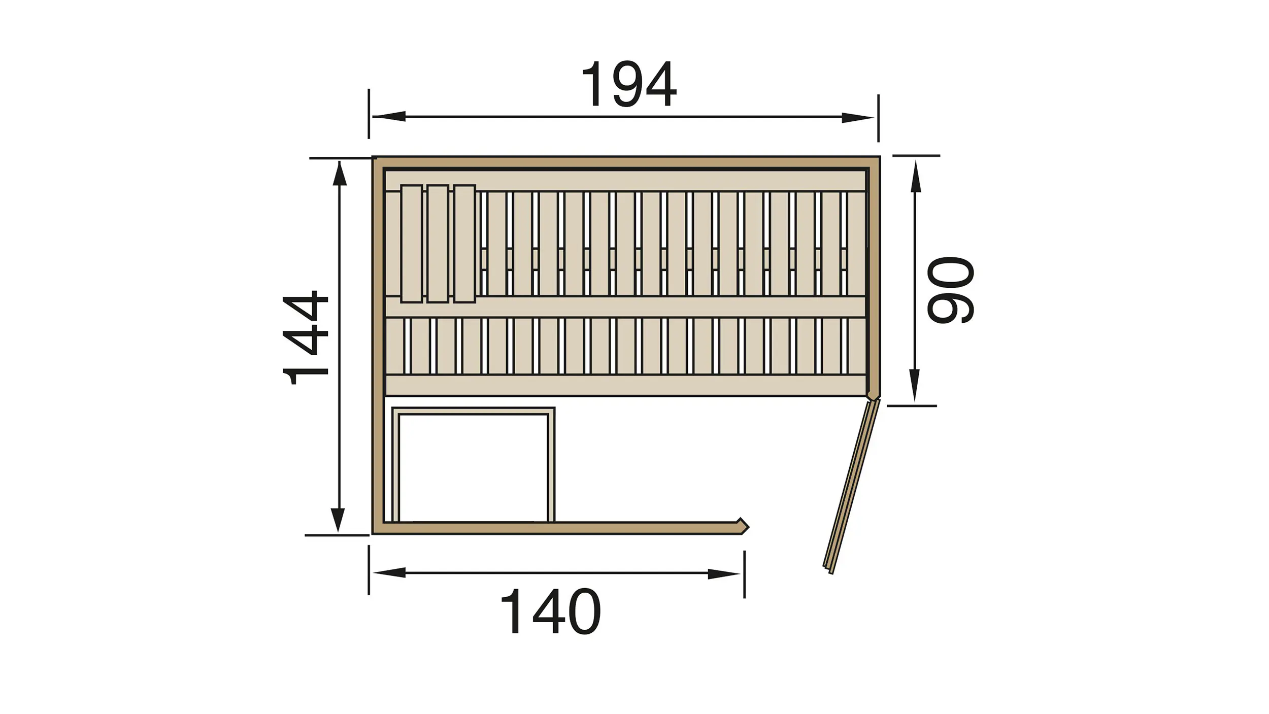 Weka Sauna Varberg 1 mit Glastür 2,73 m²