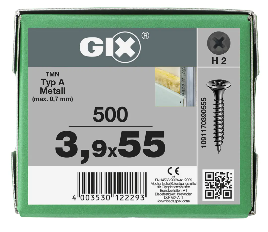 Spax Trockenbauschrauben 3.9 x 55 mm PH 2 Feingewinde - 500 Stk.