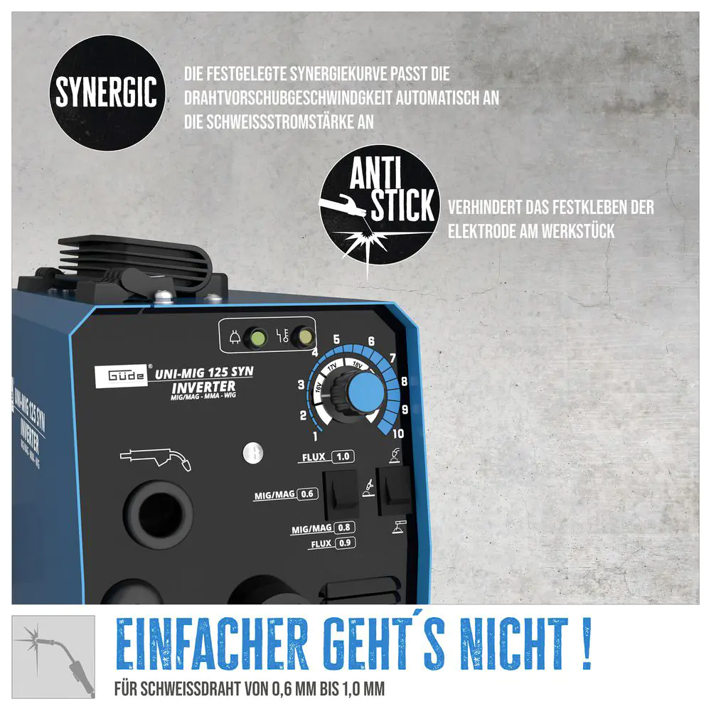 Güde Universalschweissgerät Uni-Mig 125 SYN 20-120 A