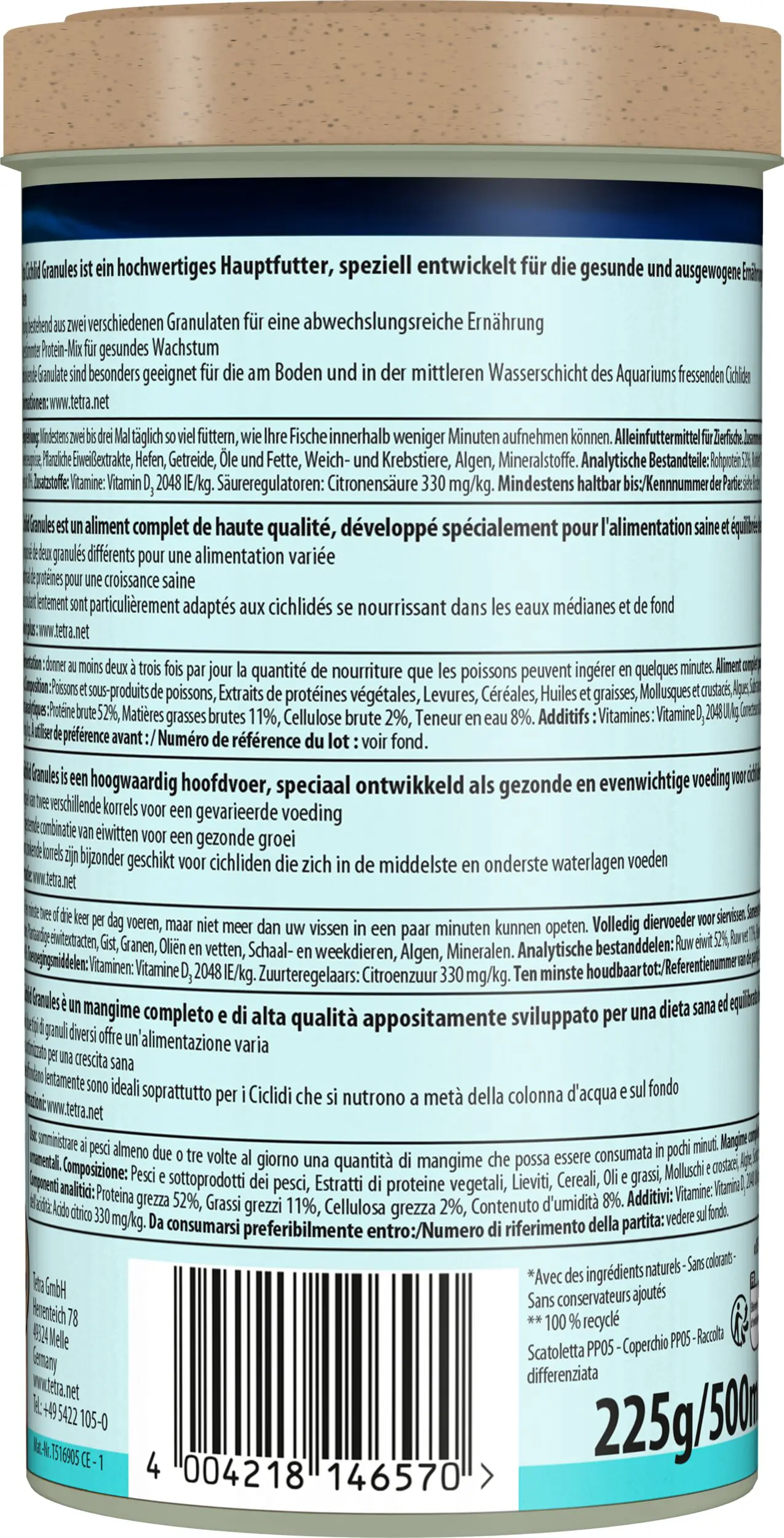 TetraCichlid Hauptfutter-Mix Granules 500 ml