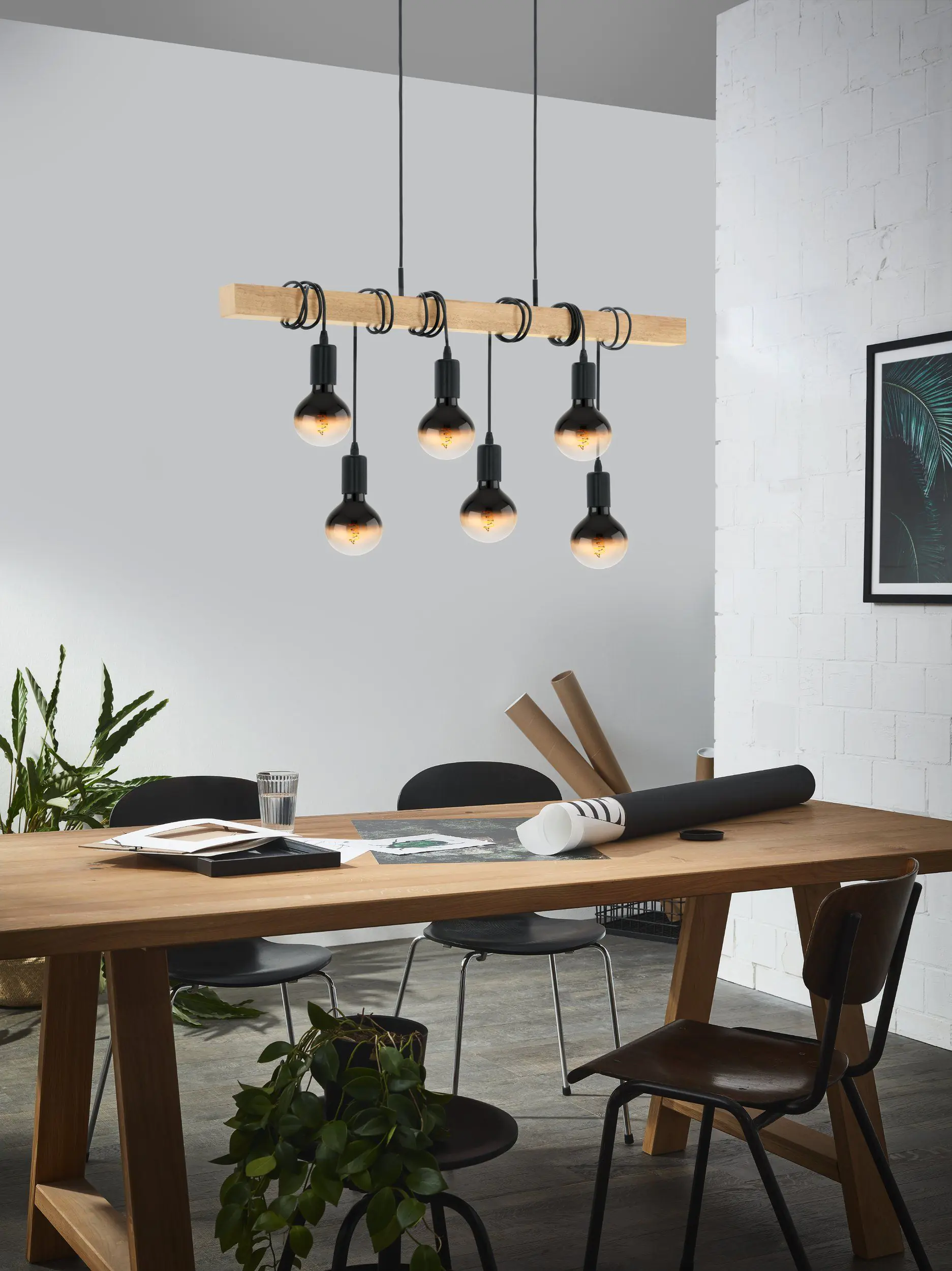 Eglo Pendelleuchte Townshend braun 100 x 10 cm E27, max. 60 W