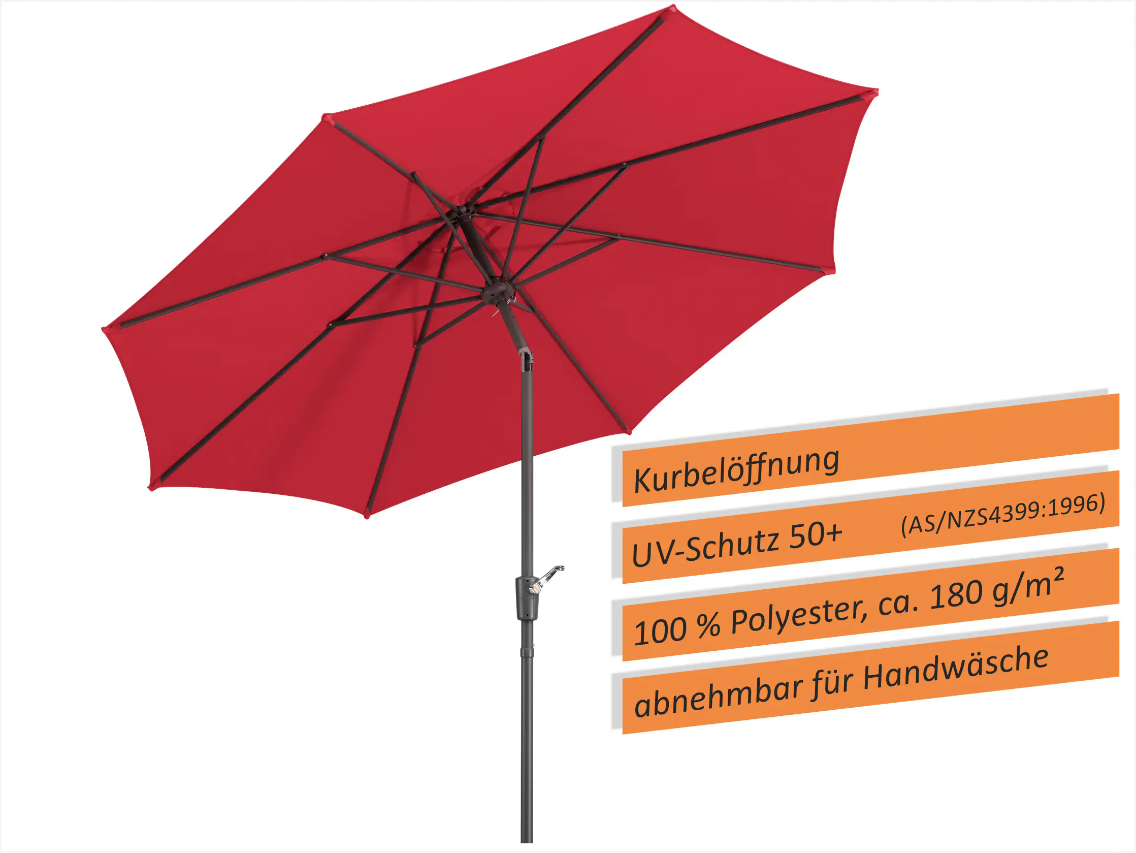 Schneider Sonnenschirm Harlem rot Ø 270 cm