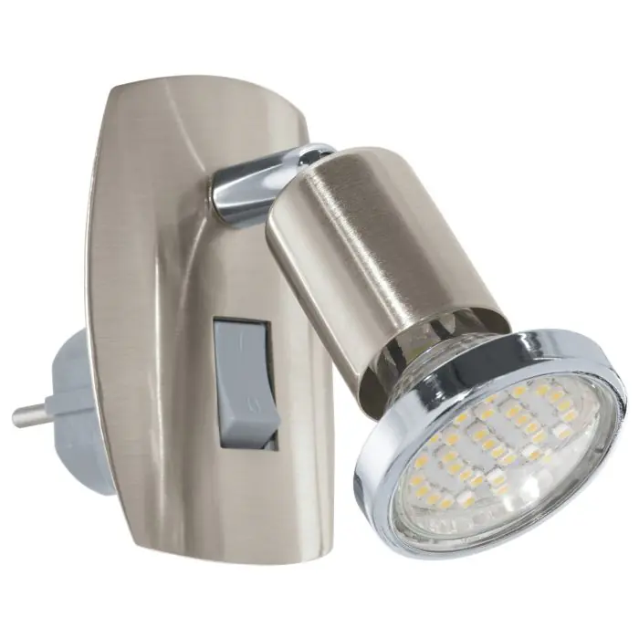 Eglo Steckerleuchte Mini 4 flexibel GU10  2,8 W nickel-matt warmweiß