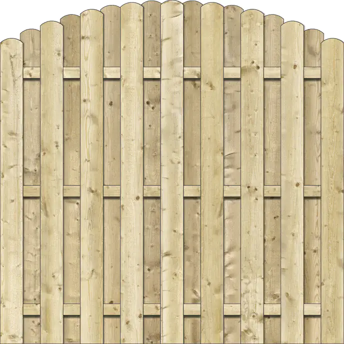 Sichtschutzelement Fulda 180 x 180 cm, Rundbogen, kesseldruckimprägniert