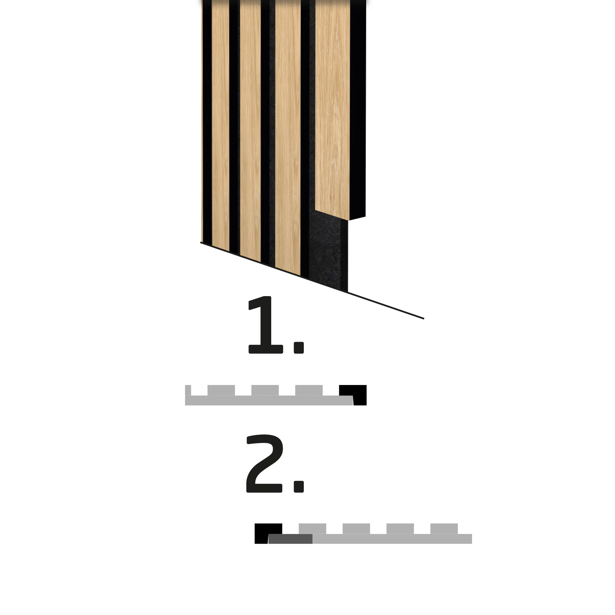 Neuhofer Abschlussleiste für Akustikpaneele 275 x 5,3 x 1,8 cm eiche Dekor 