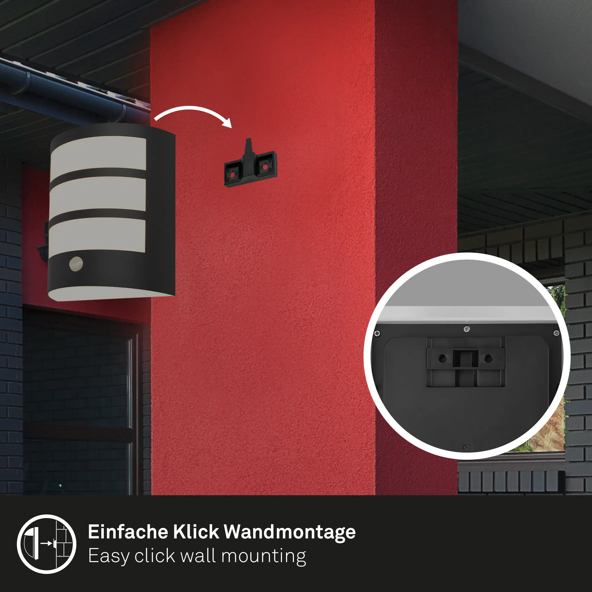 Briloner LED Akku-Außenwandleuchte 5,8W schwarz Bewegungssensor warmweiß