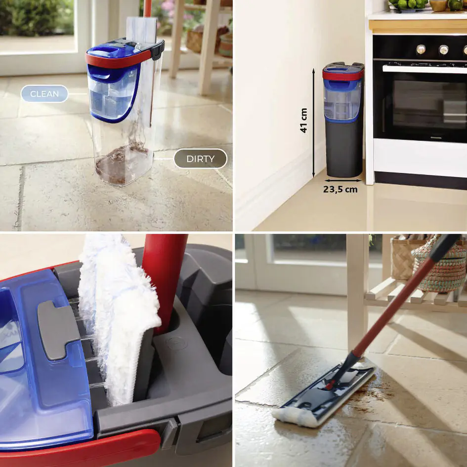 Vileda Bodenwischer Reinigungsset H2PRO Flat Mop 