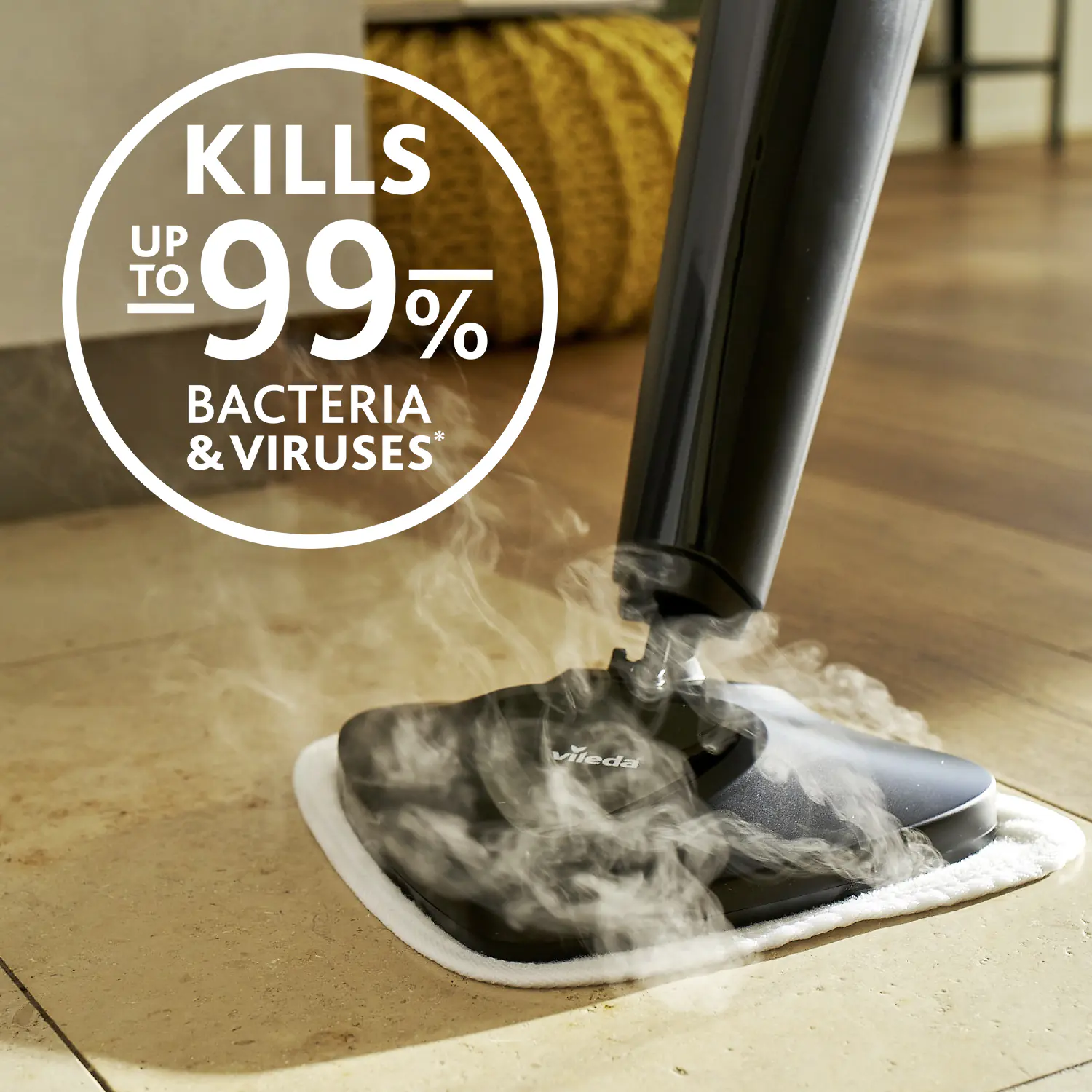 Vileda Dampfreiniger Steam Plus inklusive Teppichgleiter
