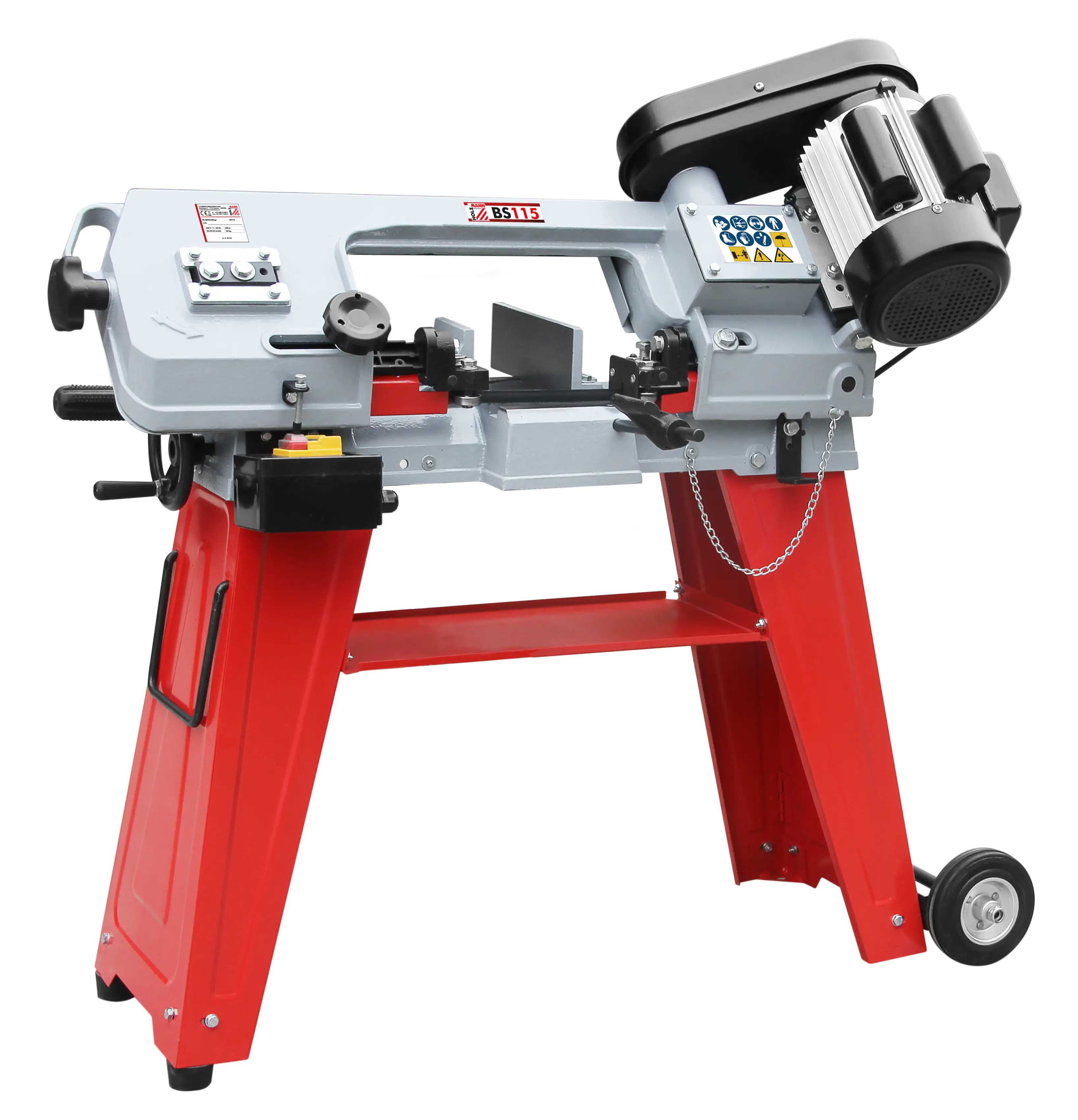 Holzmann Metallbandsäge BS115_230V integrierte Fahreinrichtung