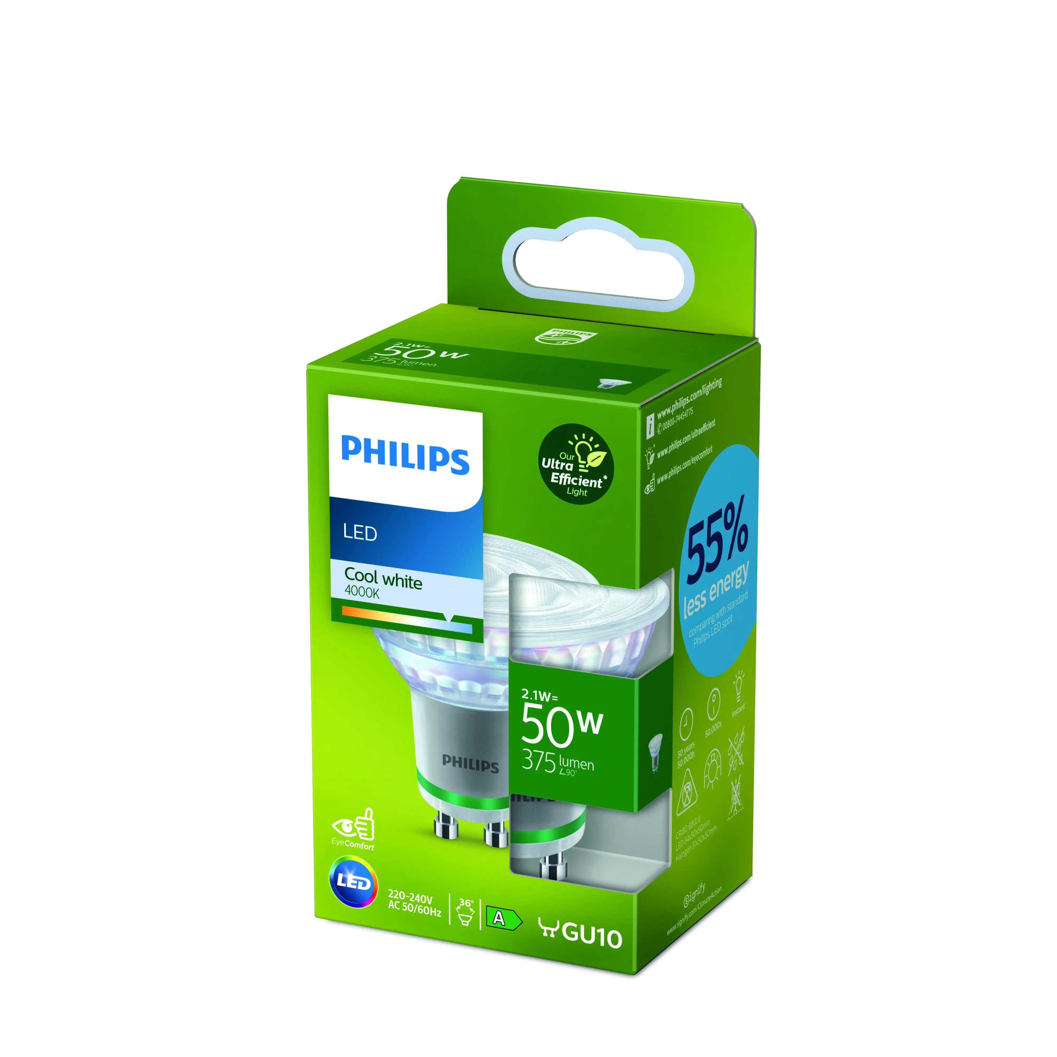 Philips LED-Leuchtmittel Spot PAR16 GU10 2,1W neutralweiß