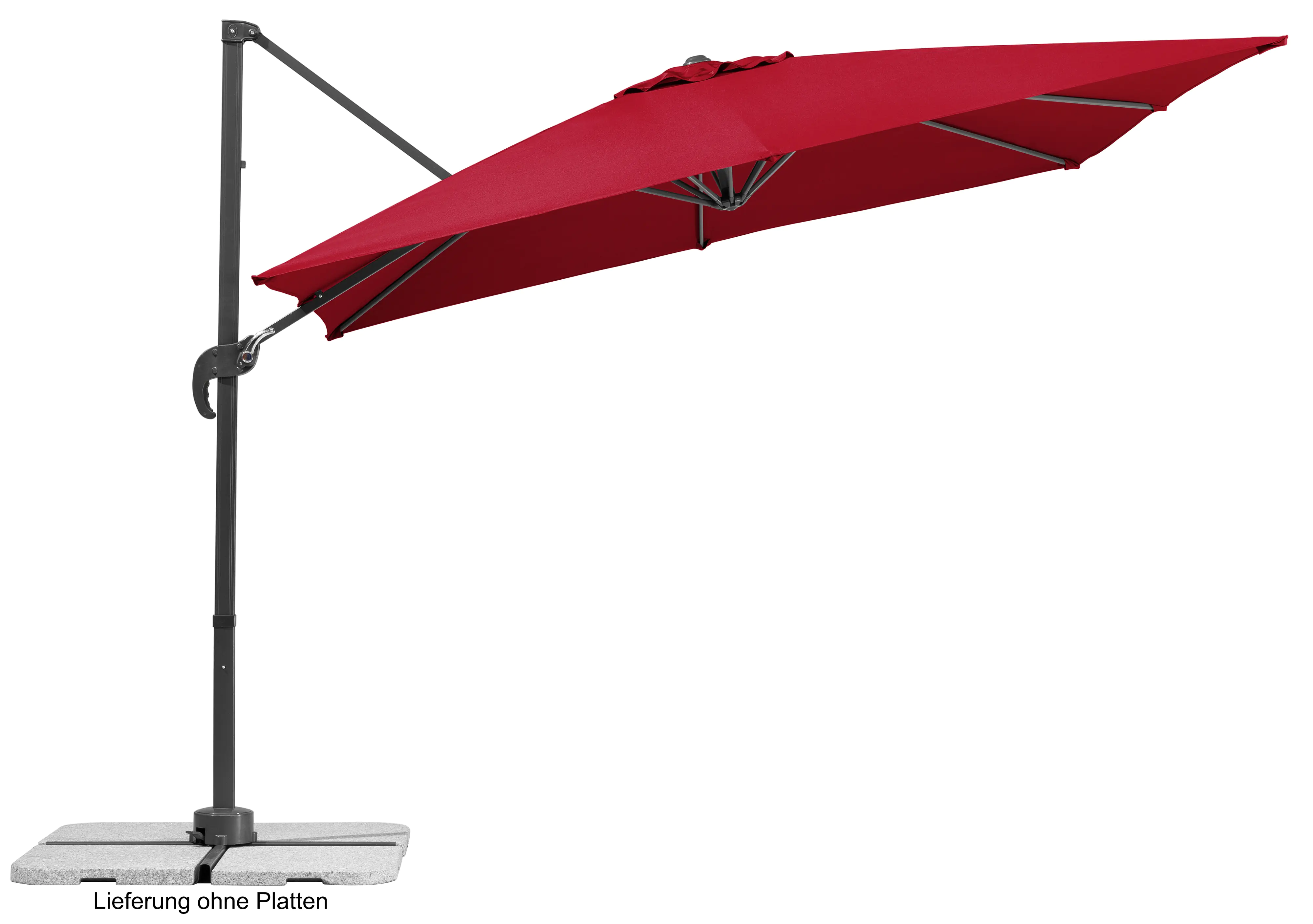 Schneider Sonnenschirm Rhodos Junior rot 270 x 270 cm inkl. Sonnenschirmhülle