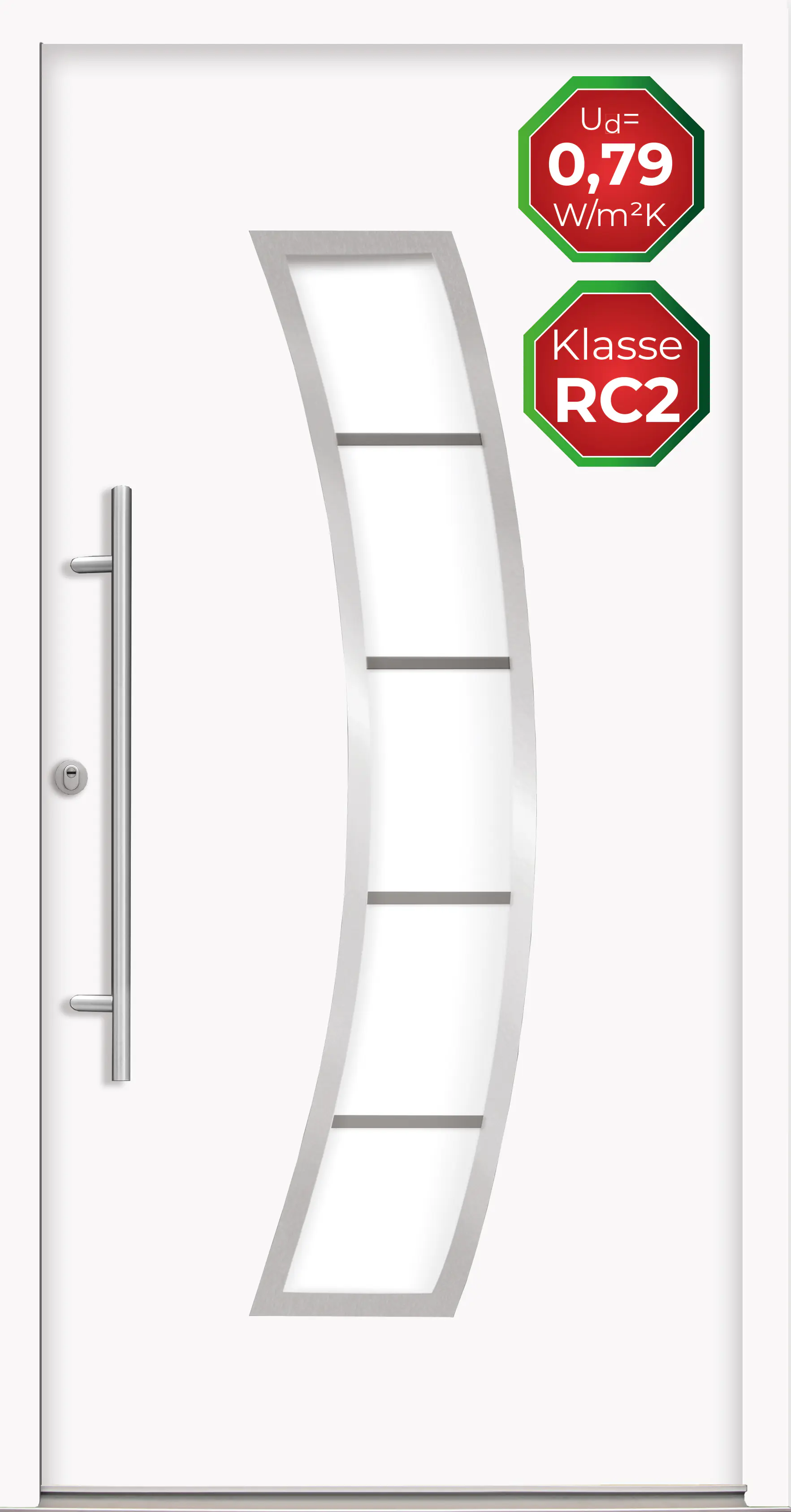Splendoor Haustür Passivedoor Premium P14 RC2 Weiß DIN Links 110 x 210 cm