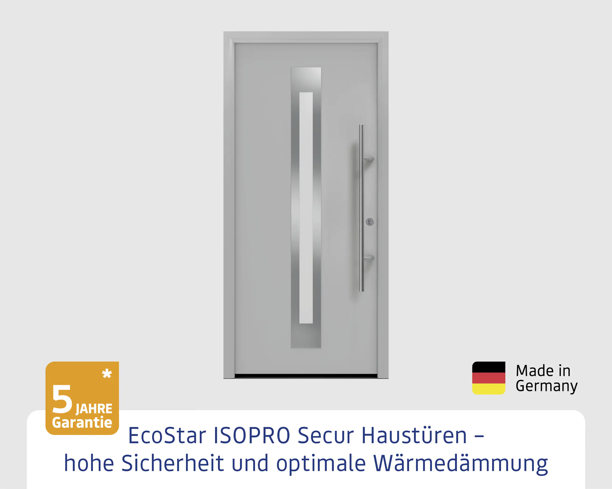EcoStar Haustür ISOPRO Secur IPS 770S RC2 weißaluminium 110 x 210 cm