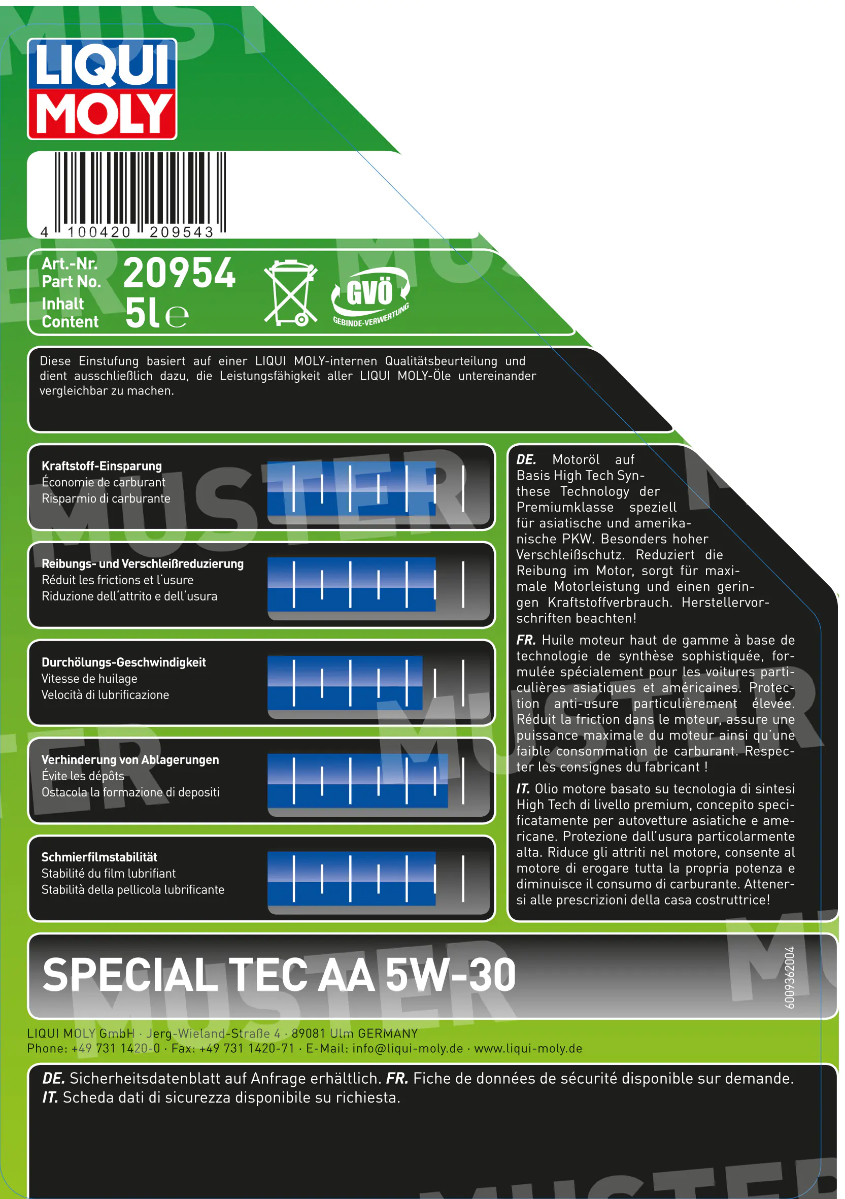 Liqui Moly Motoröl Special Tec AA 5W-30 5 L