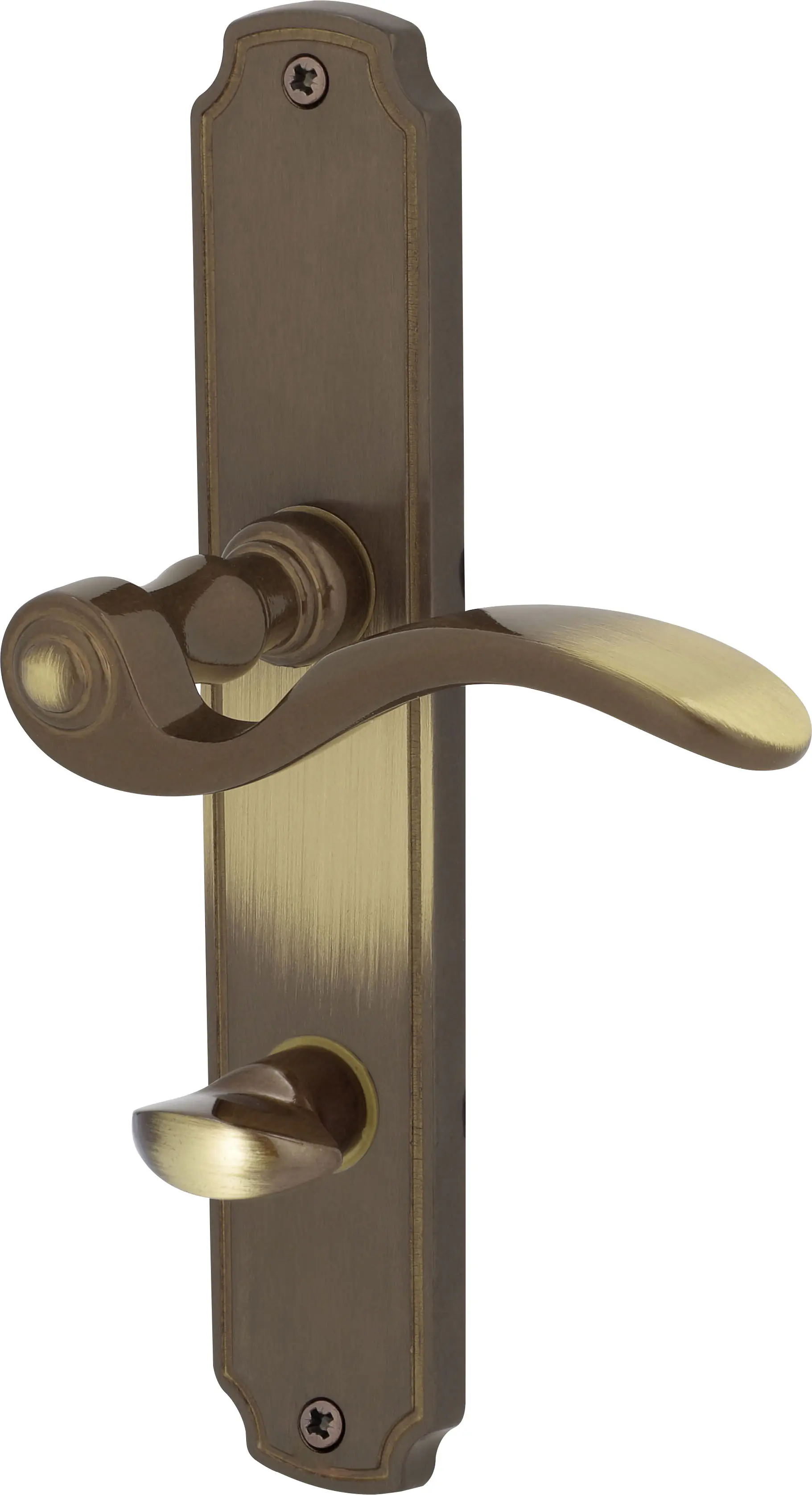 Südmetall WC-Türgriff-Garnitur Langschild Rebeca Messing brüniert bronze 220 x 43 mm