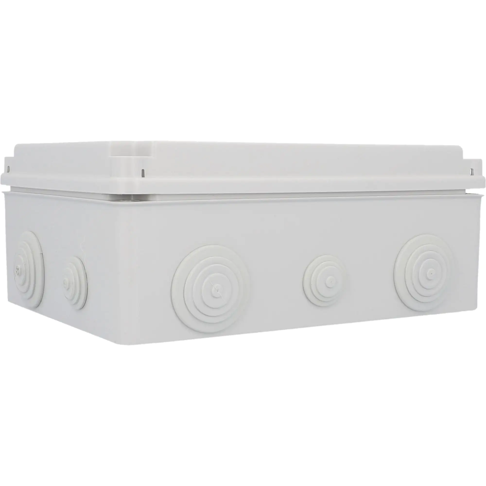 Aufputz- Abzweigdose IP65, mit Schraubdeckel, 250 x 104 x 195 mm, grau