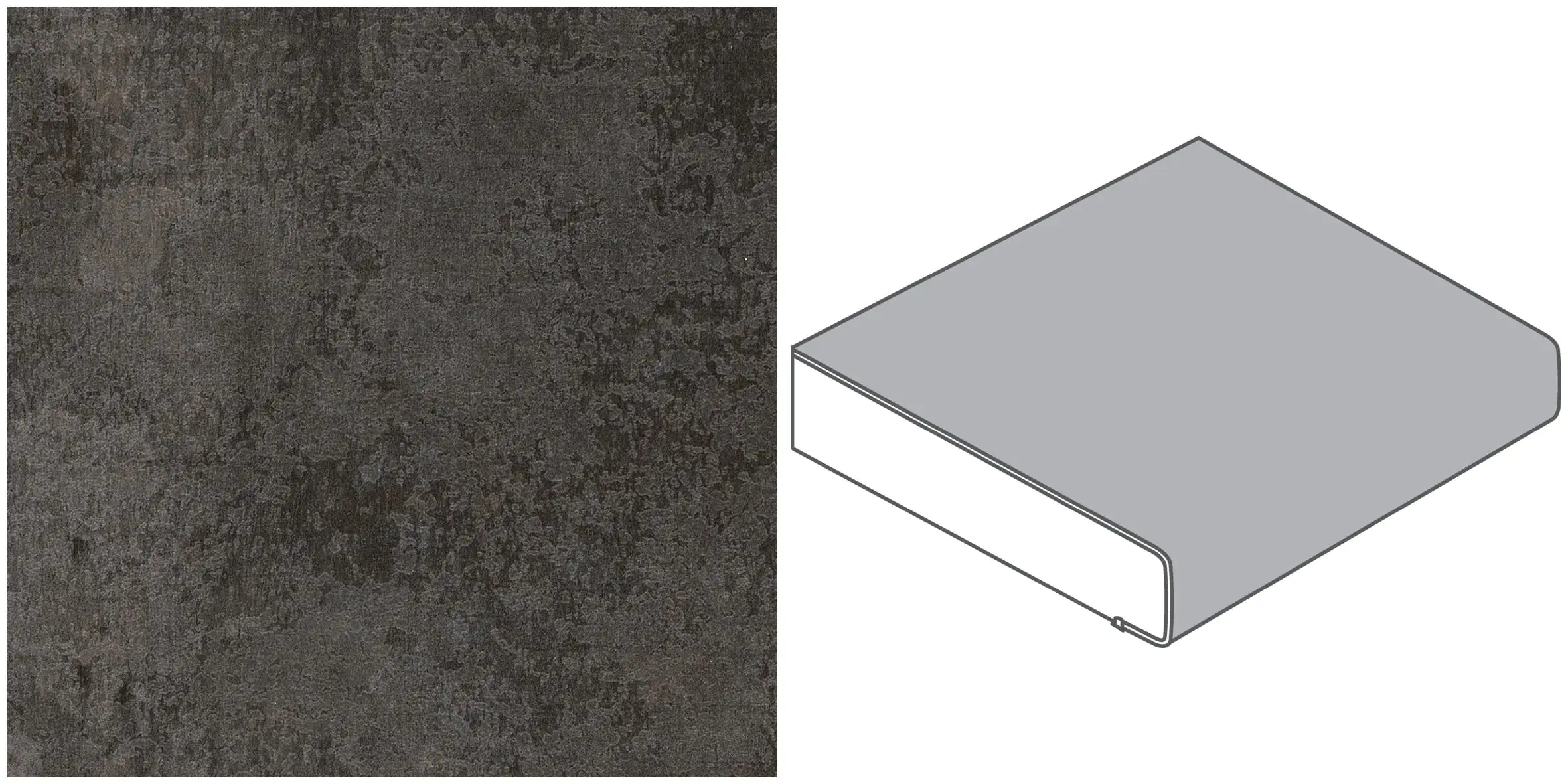 GetaElements Arbeitsplatte 410 x 60 cm, 39 mm Metall versicolour