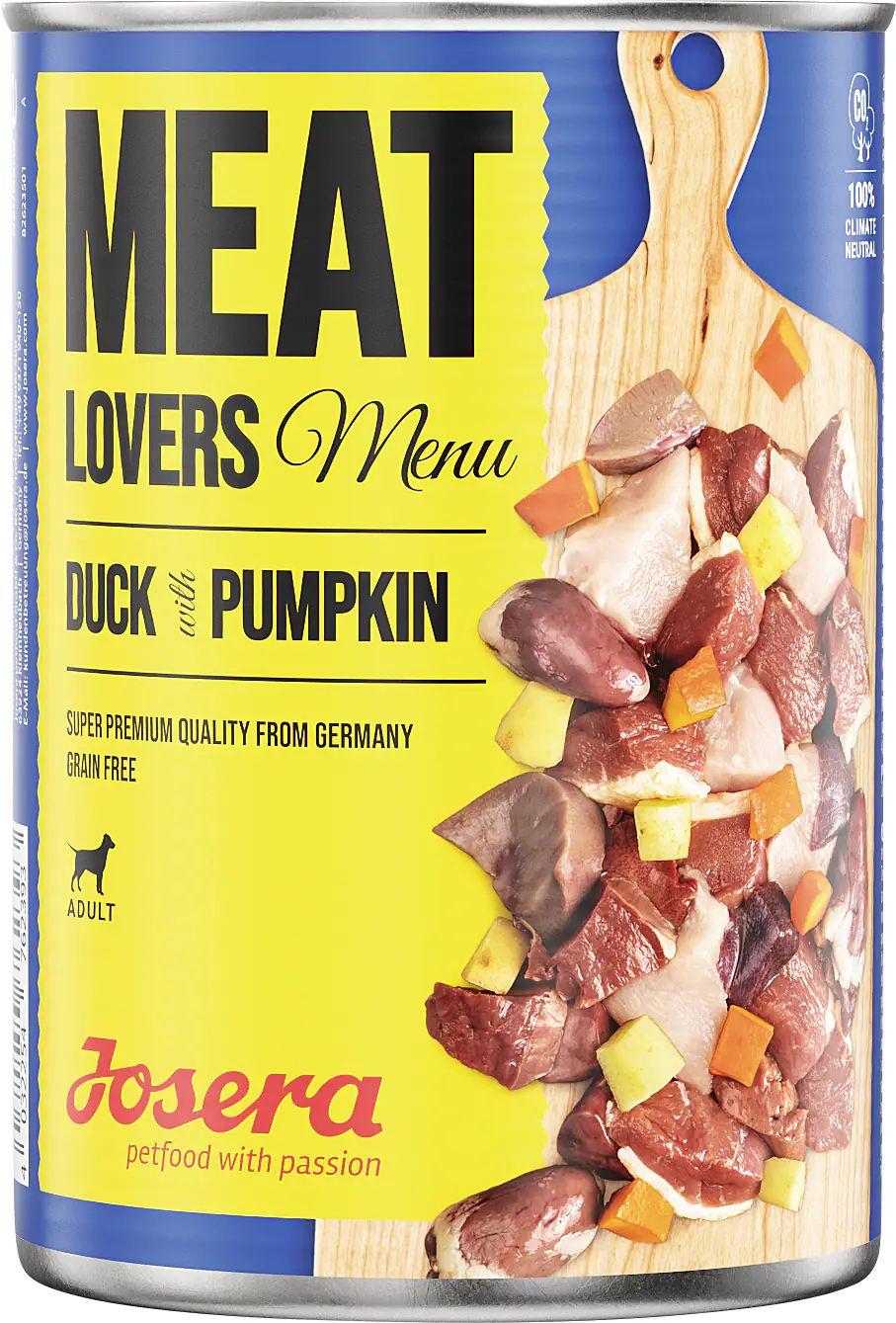 Josera Meat Lovers Hundenassfutter Adult getreidefrei 800 g Ente & Kürbis