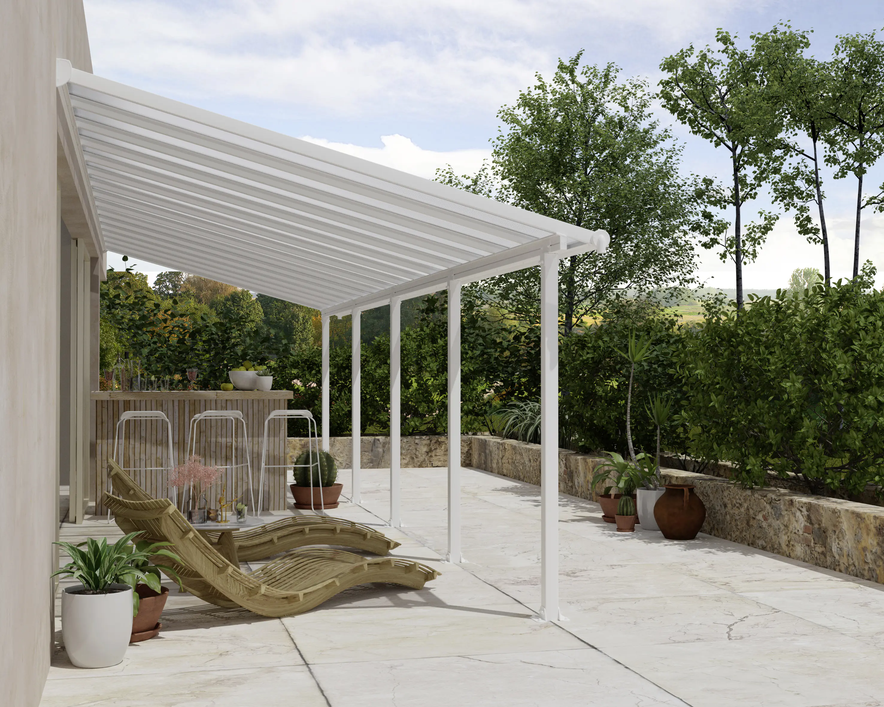 Canopia Terrassenüberdachung Olympia 3x9.2 weiß
