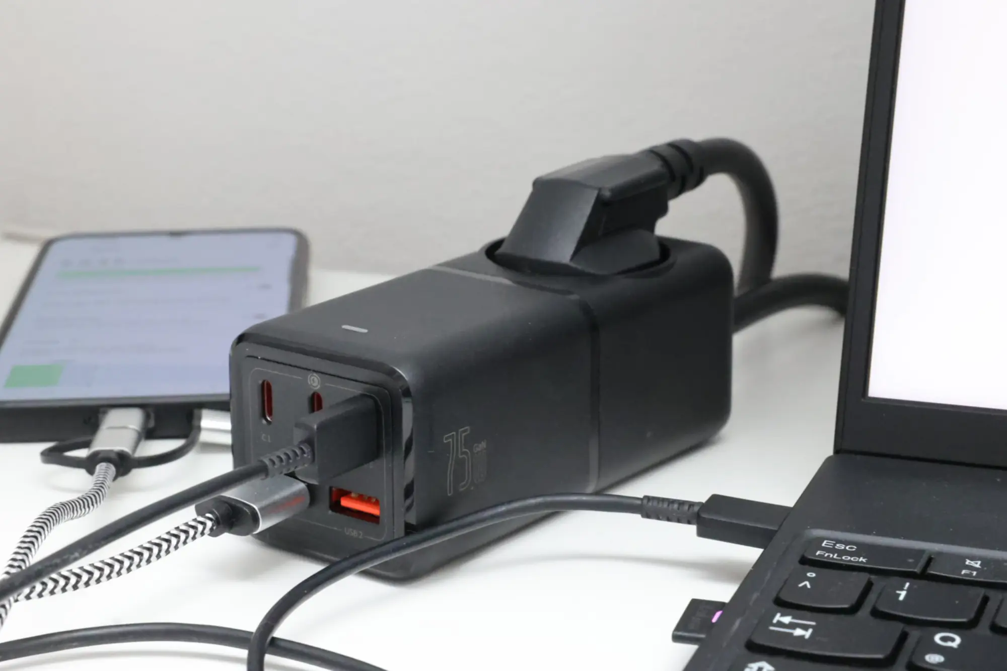 Unitec Tischsteckdose 1-fach inkl. 5x USB A/C 45+30 W 3 m