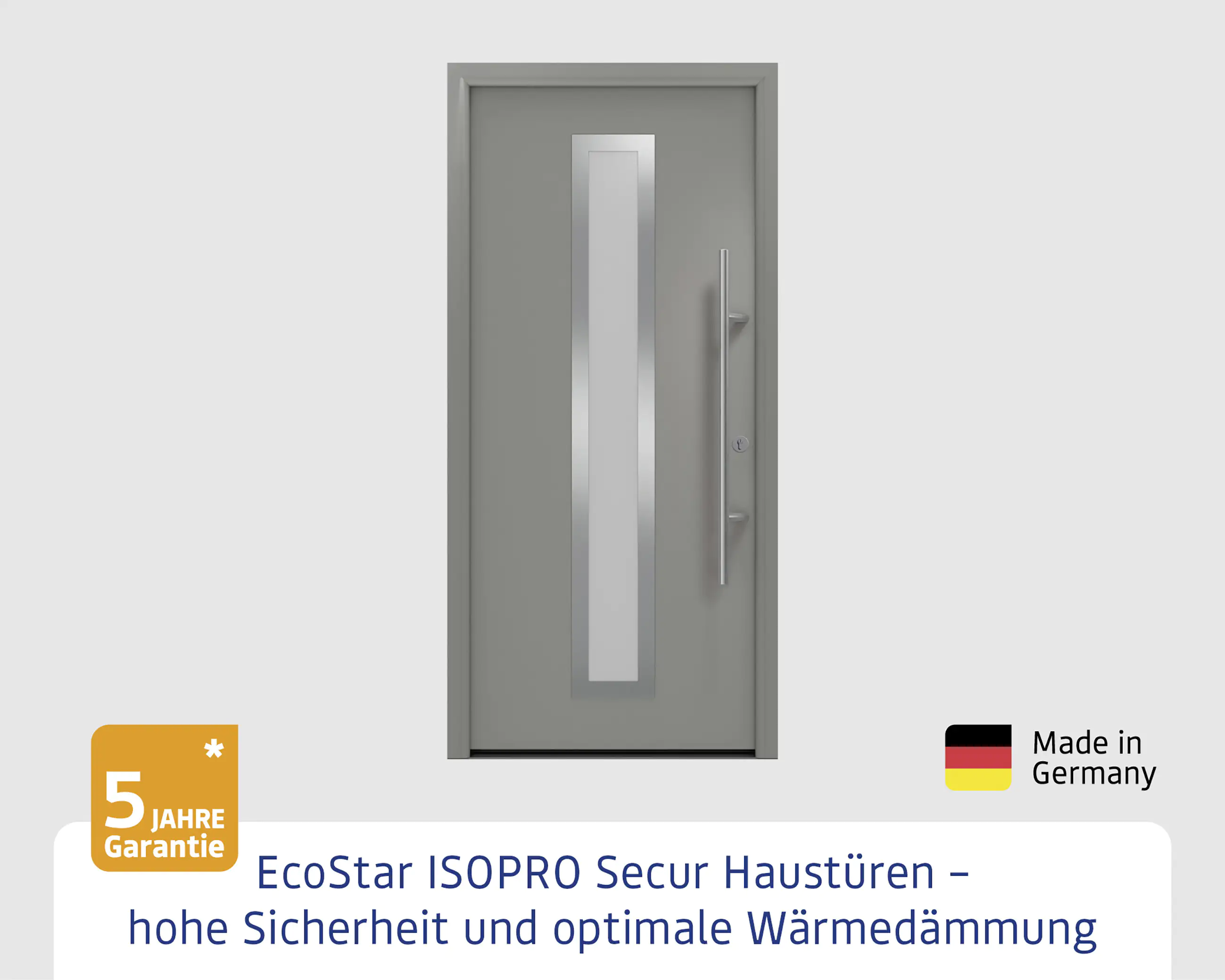 EcoStar Haustür ISOPRO Secur IPS 700S RC2 graualuminium 110 x 210 cm