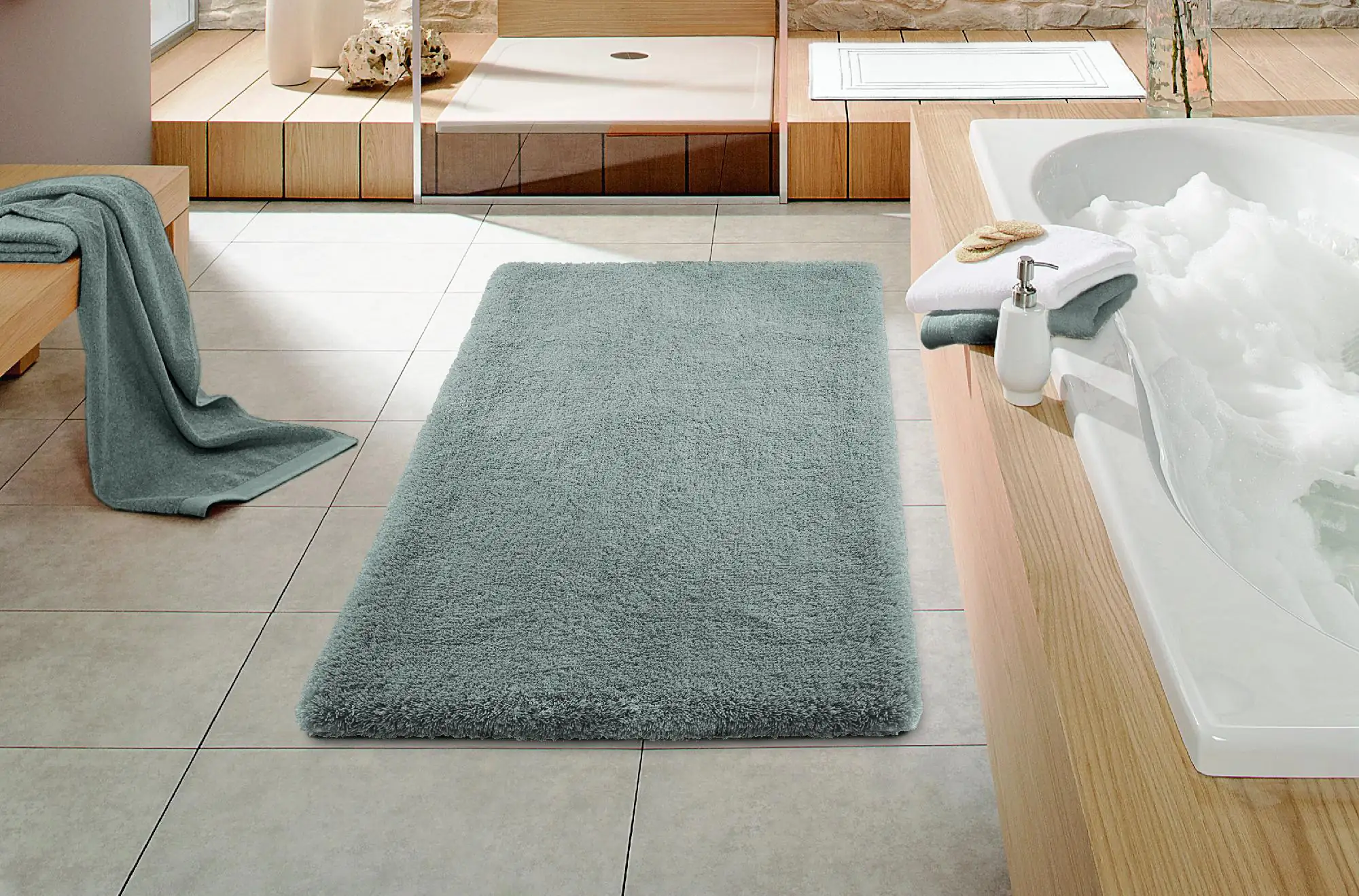 Primaster Badteppich grau 120 x 70 cm