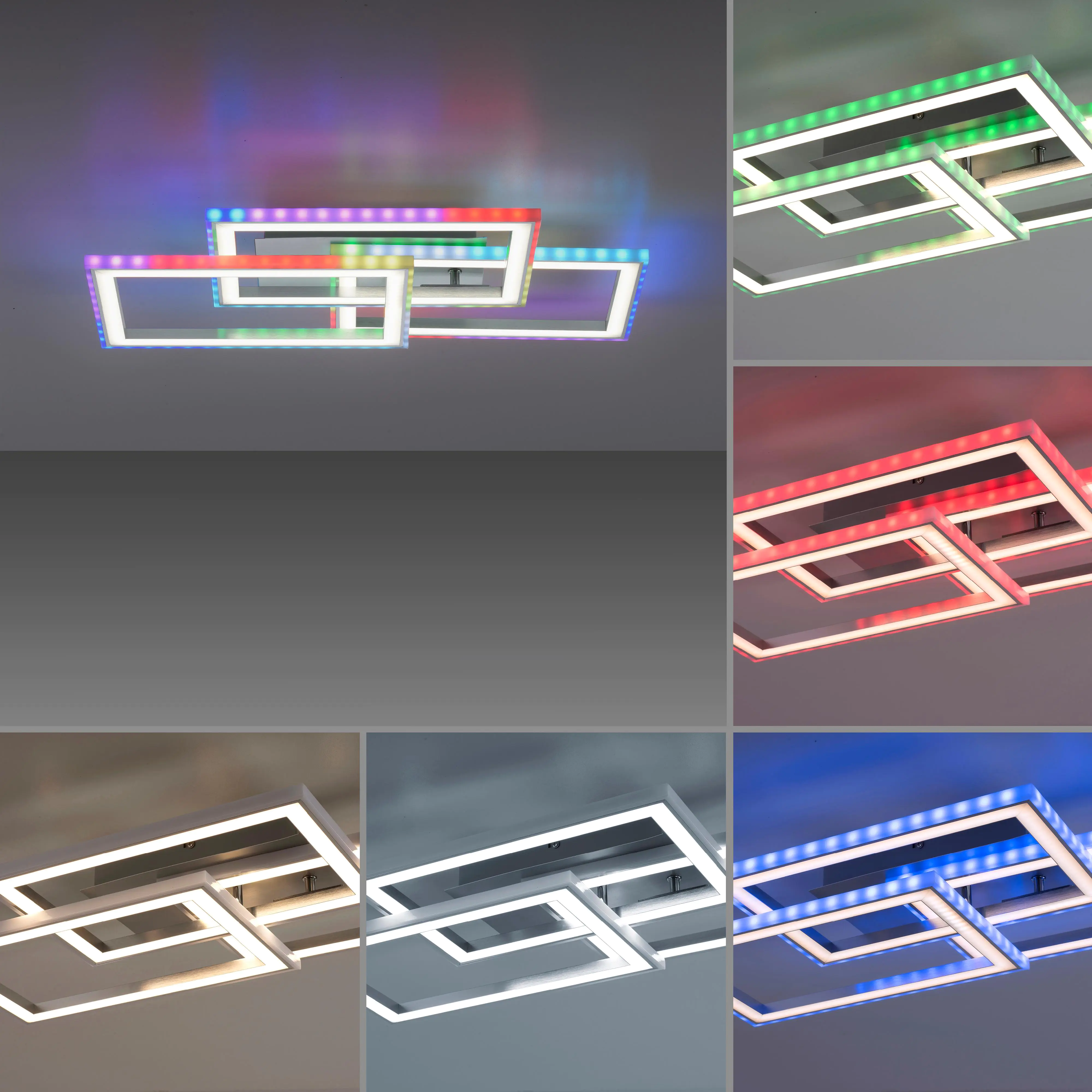 JustLight LED Deckenleuchte Felix60 stahl 54 x 33,5 cm dimmbar, RGBW