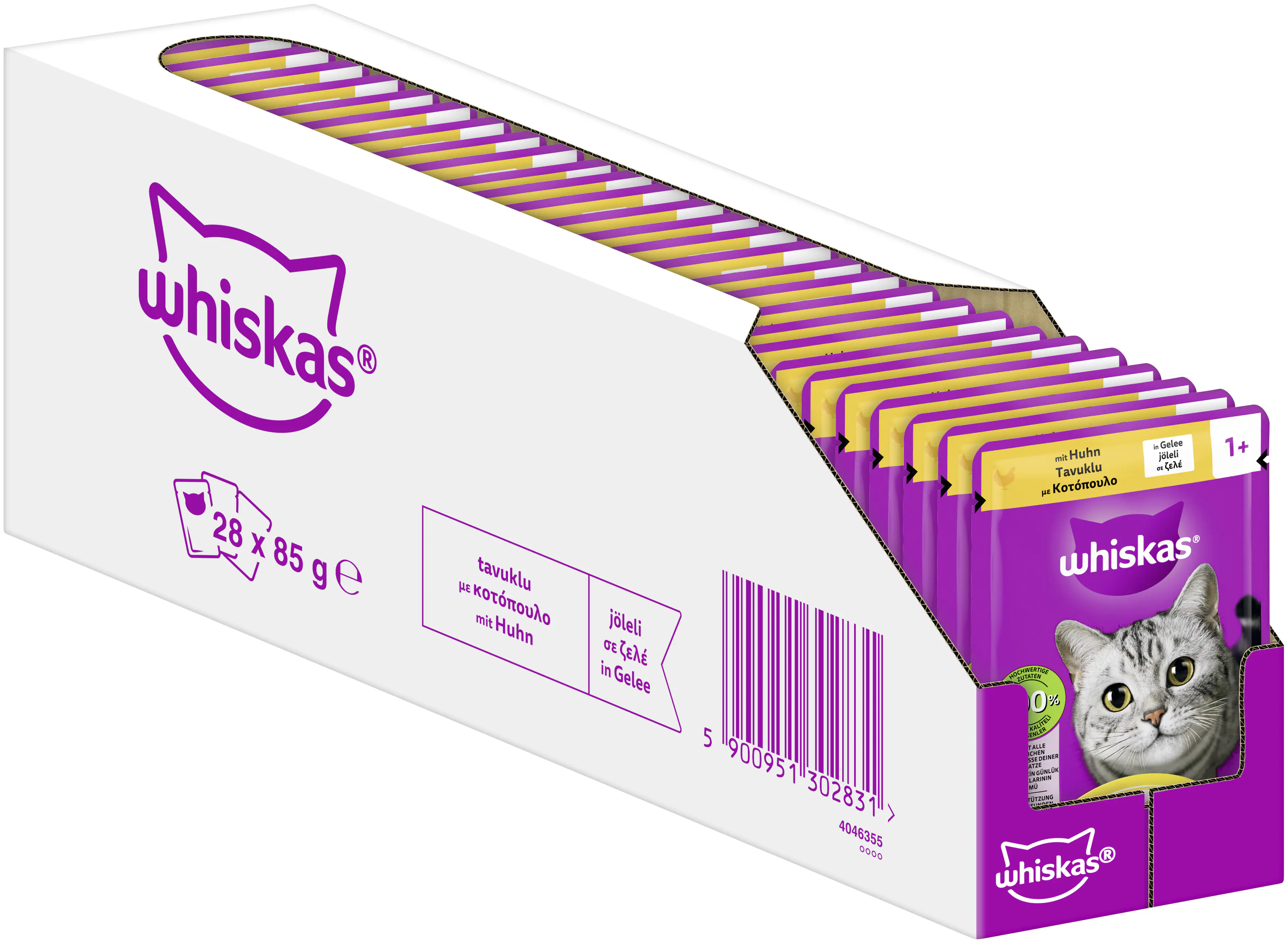 Whiskas Katzennassfutter Adult 85 g Huhn in Gelee