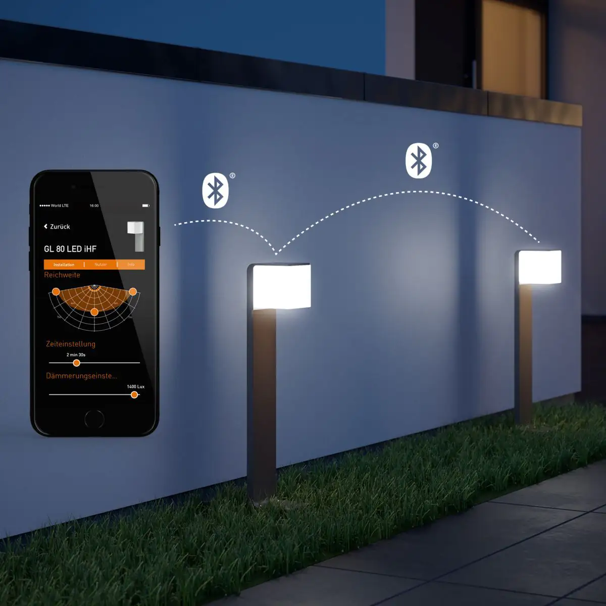 Steinel Außenleuchte GL 80 SC Anthrazit mit Bewegungsmelder & Bluetooth