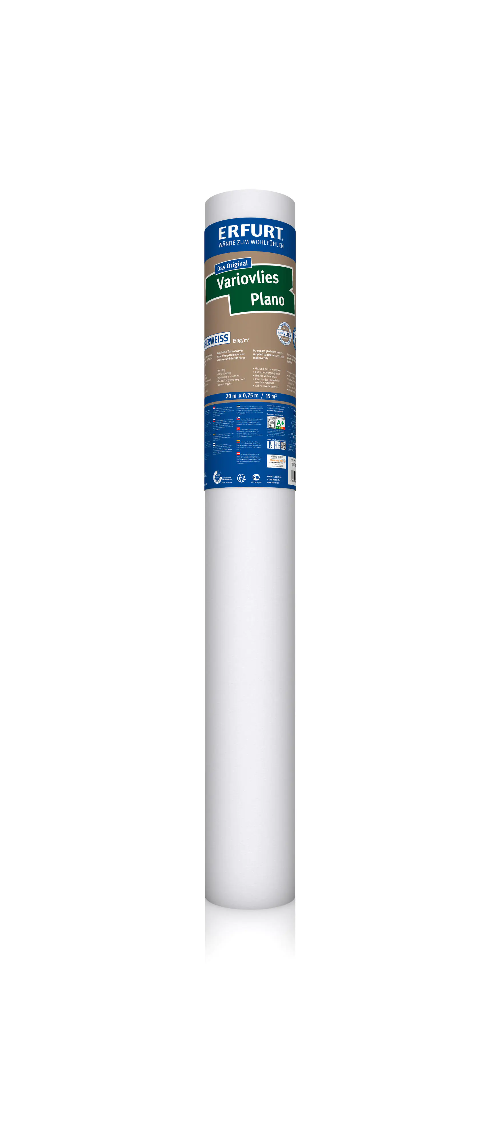 Erfurt Variovlies Plano Superweiß weiß 0,75 x 20 m  