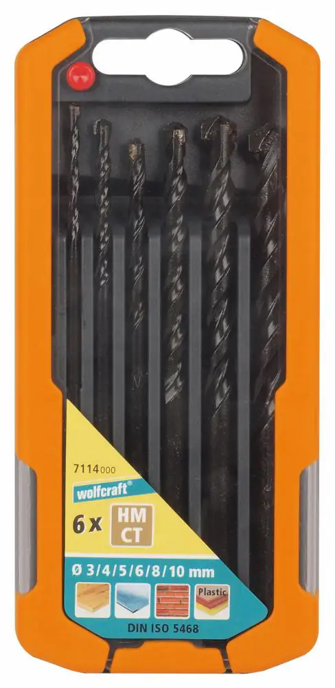 Wolfcraft Universalbohrer-Set HM 7114000 Ø 3 - 10 mm 6-teilig Rundschaft