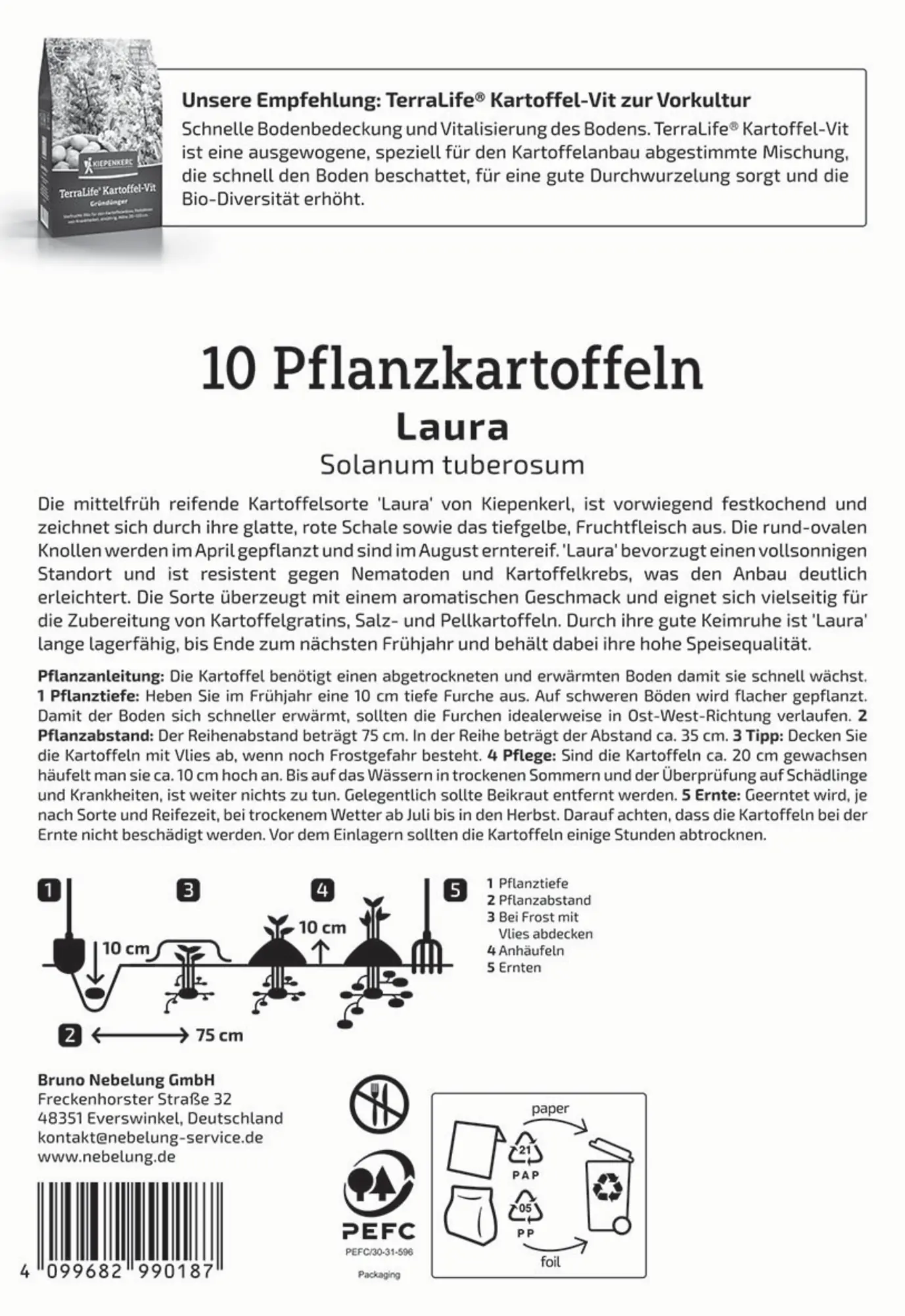 Kiepenkerl Pflanzkartoffel Laura 10 Stück