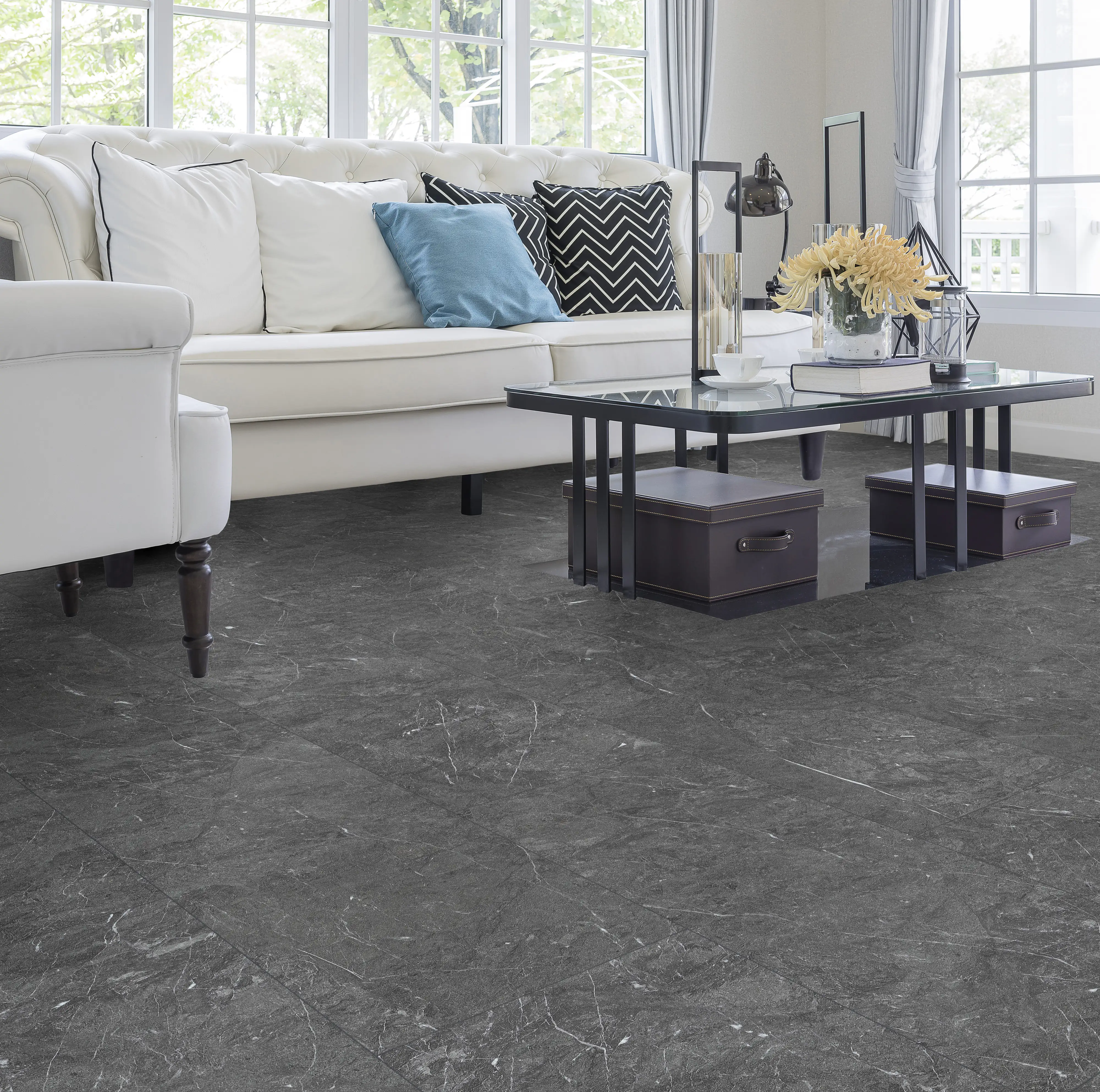 Classen Vinylboden Fliese Infinity dark 63,8 x 31 cm