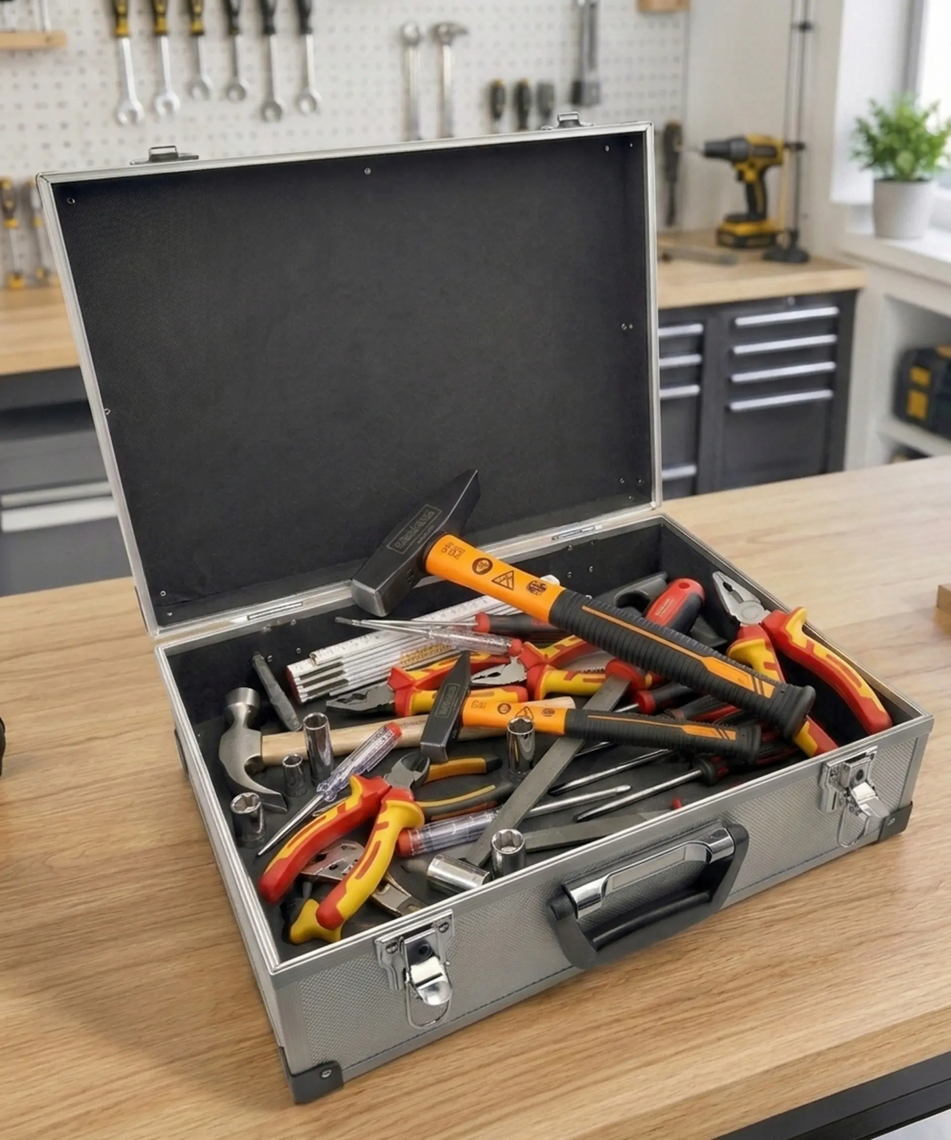 TrendLine Werkzeugkoffer-Set unbestückt silber 3er Set