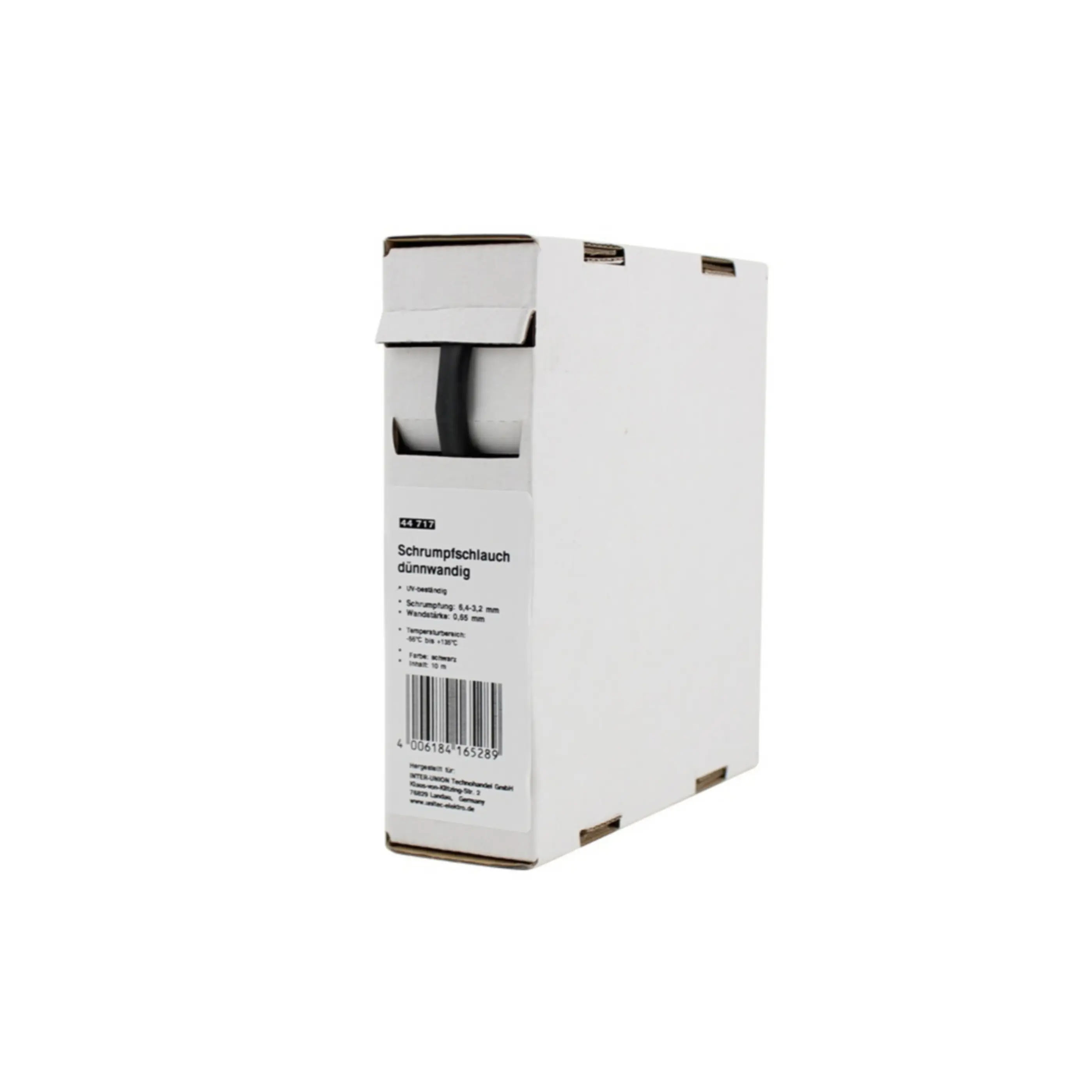 Unitec Schrumpfschlauch Abrollbox Ø 6,4-3,2 mm Meterware schwarz
