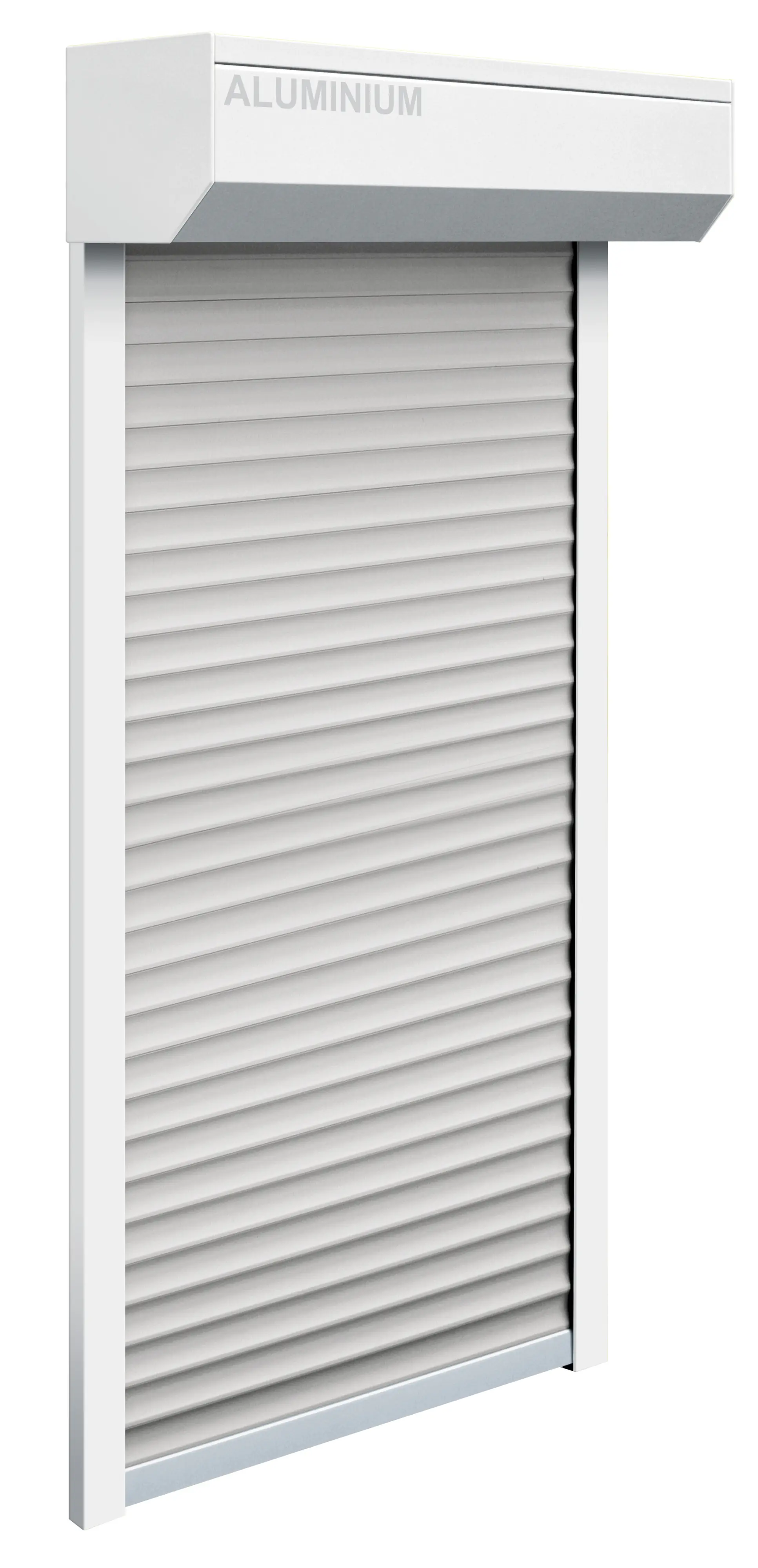 Schellenberg Vorbaurollladen-Set, 95 x 120 cm, 45°-Rollladenkasten, weiß/grau