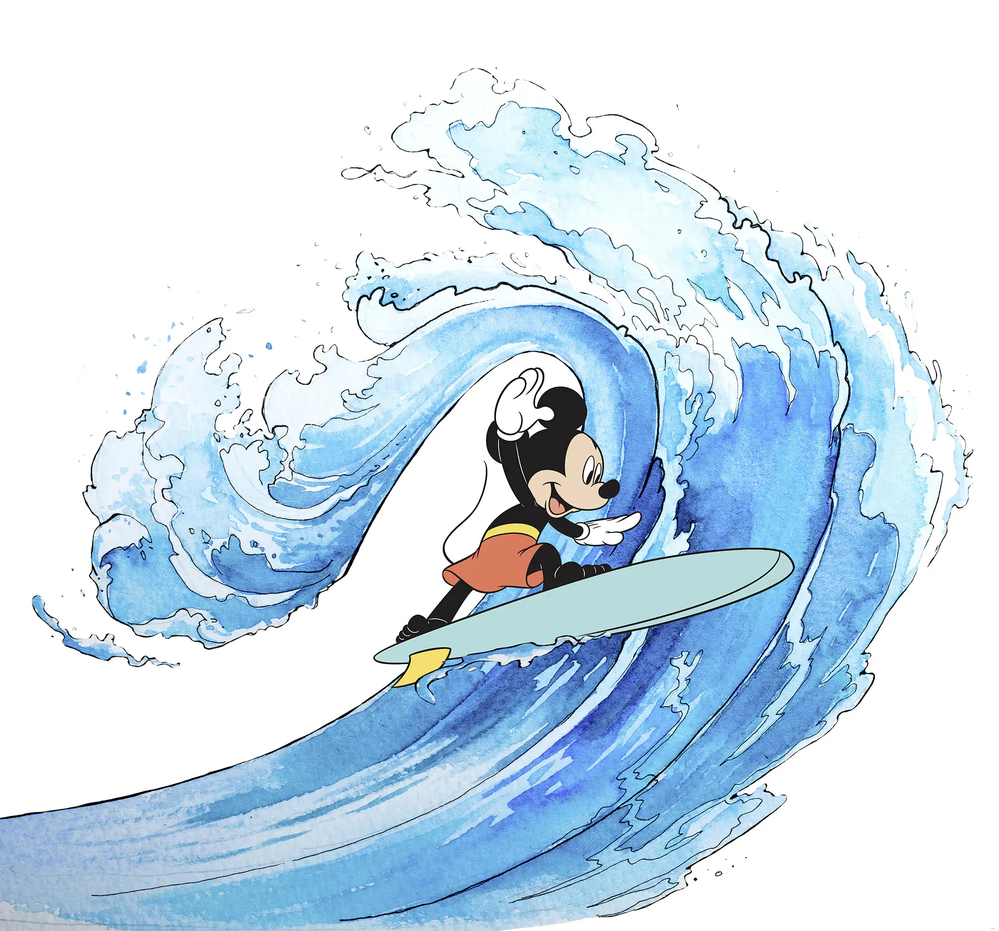 Komar Vlies Fototapete Mickey Surfing 300 x 280 cm 